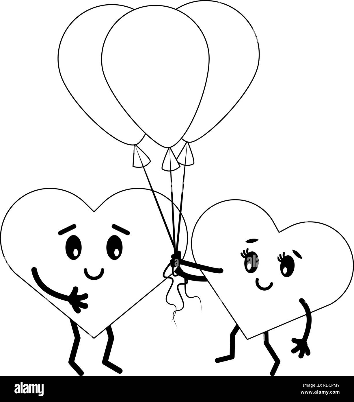 cute hearts in love cartoons Stock Vector Image & Art - Alamy