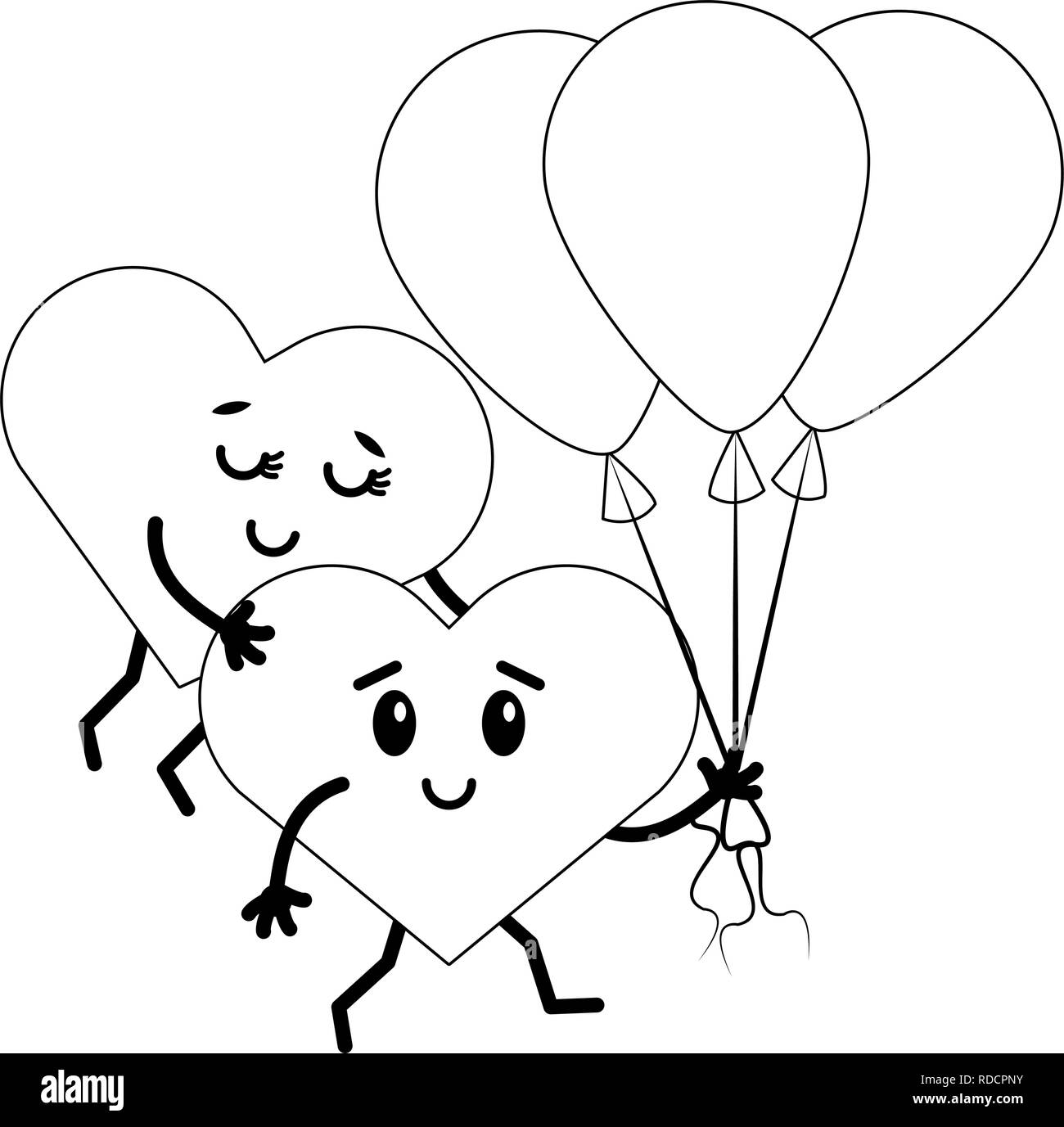 cute hearts in love cartoons Stock Vector Image & Art - Alamy