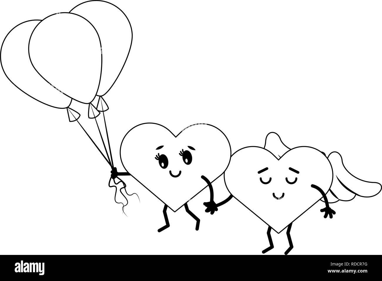 cute hearts in love cartoons Stock Vector Image & Art - Alamy