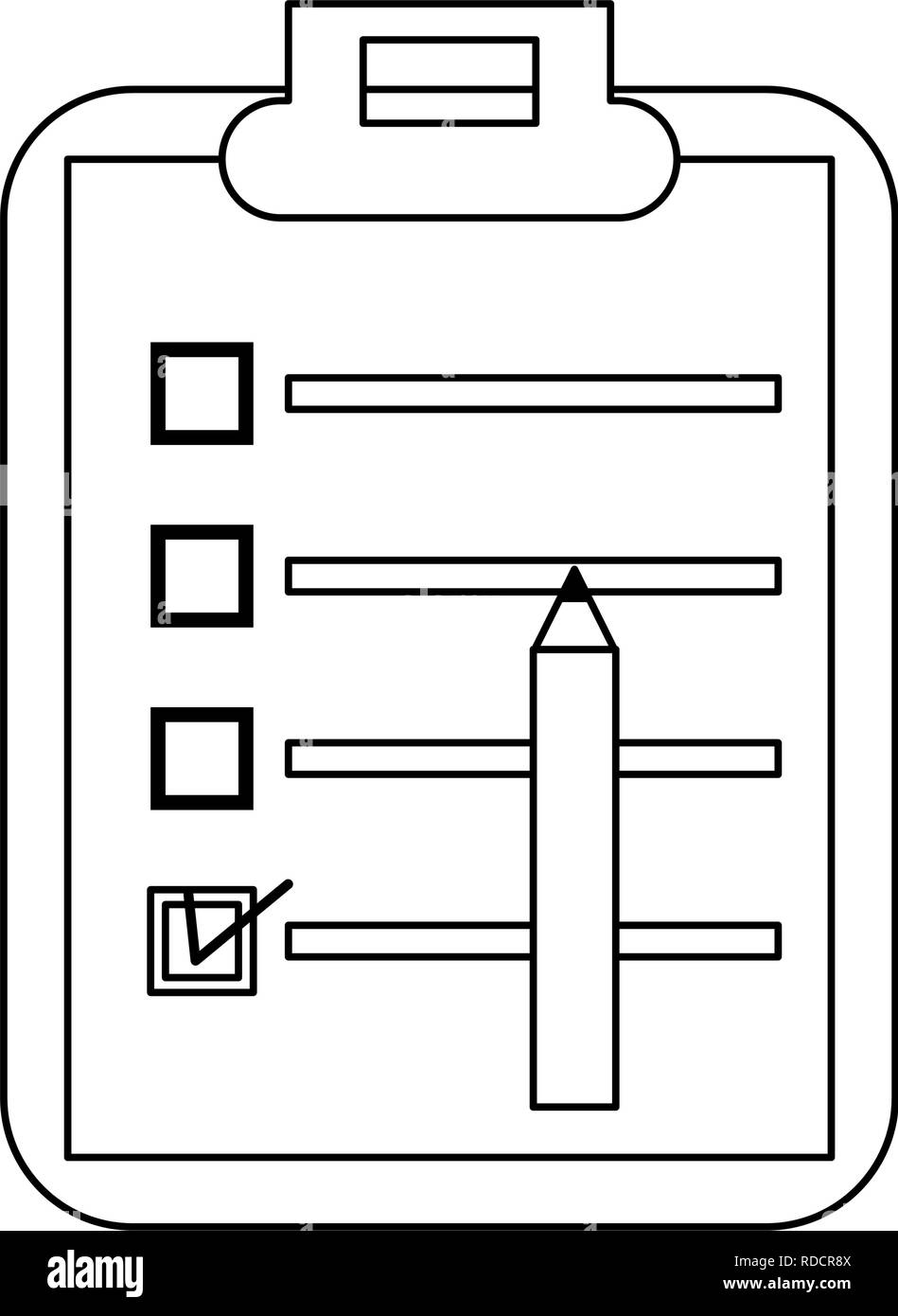 Clipboard with checklist and pencil Stock Vector Image & Art - Alamy