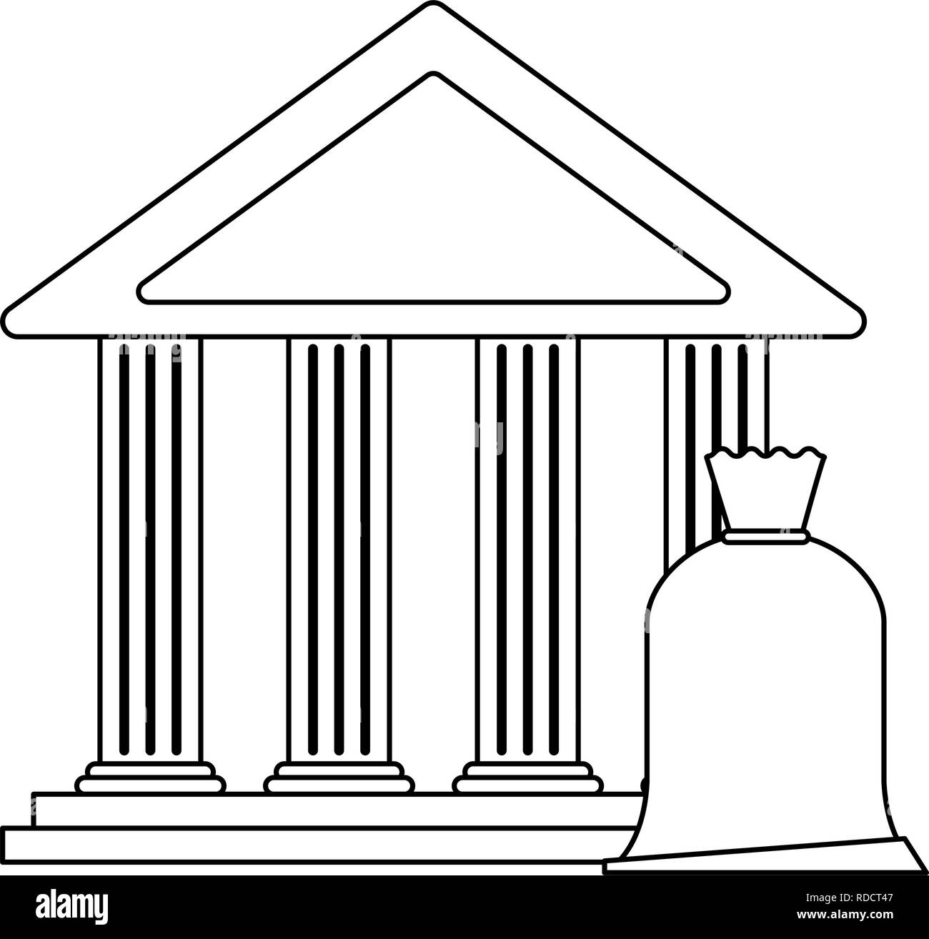 Bank building and money bag Stock Vector Image & Art - Alamy