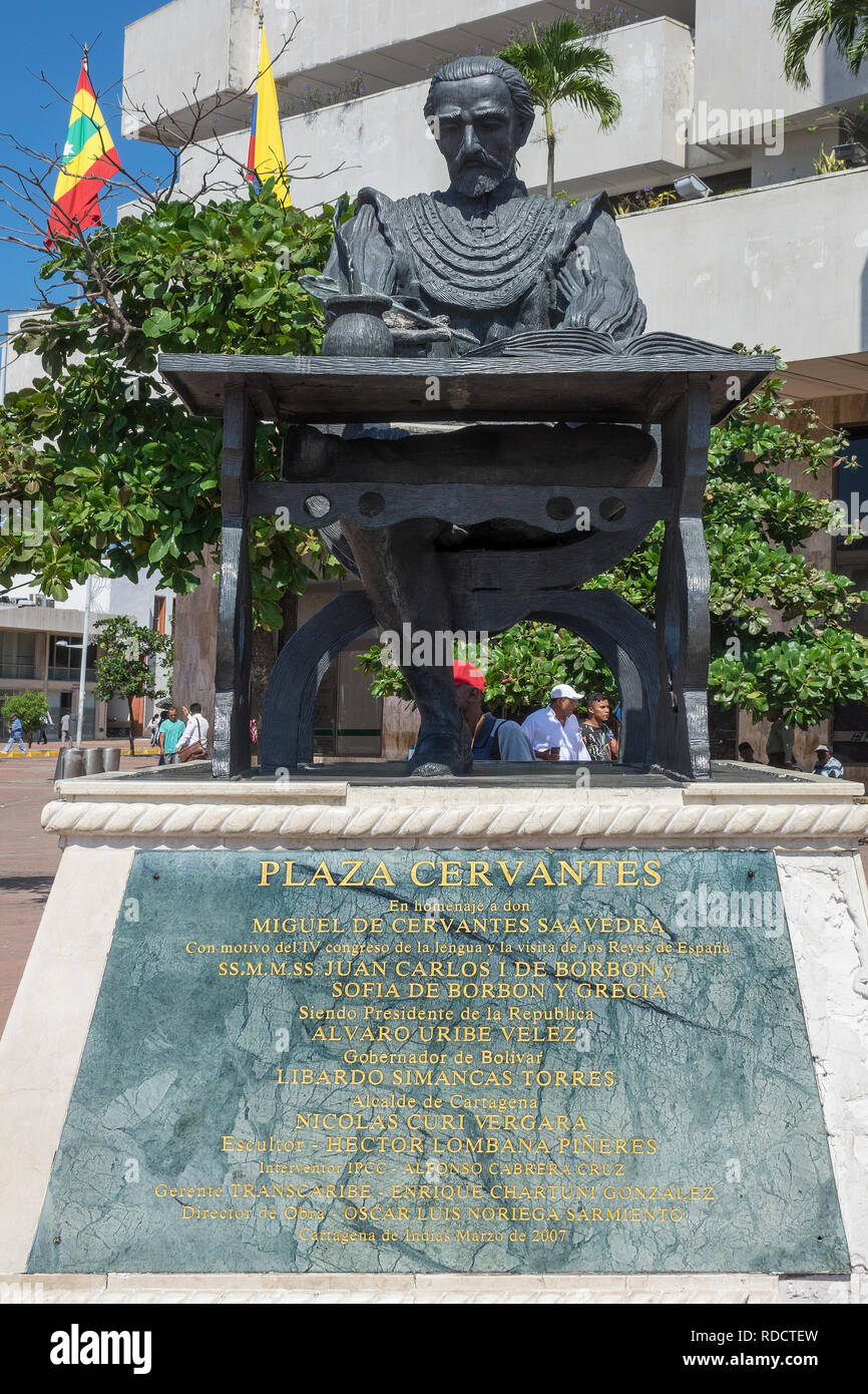 Colombia, Cartagena, Cervantes plaza Stock Photo