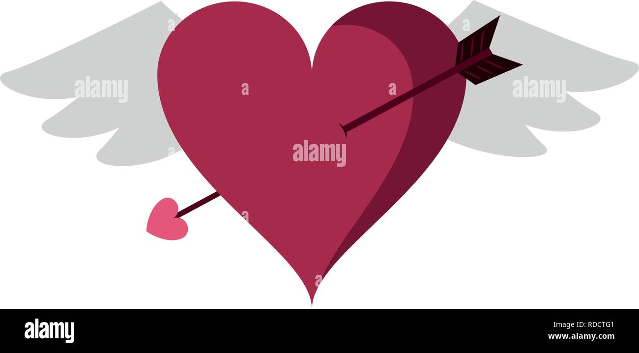 Heart with wings and arrow Stock Vector Image & Art - Alamy