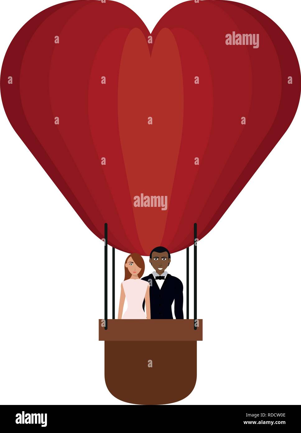 Couple in hot air balloon Stock Vector Image & Art - Alamy