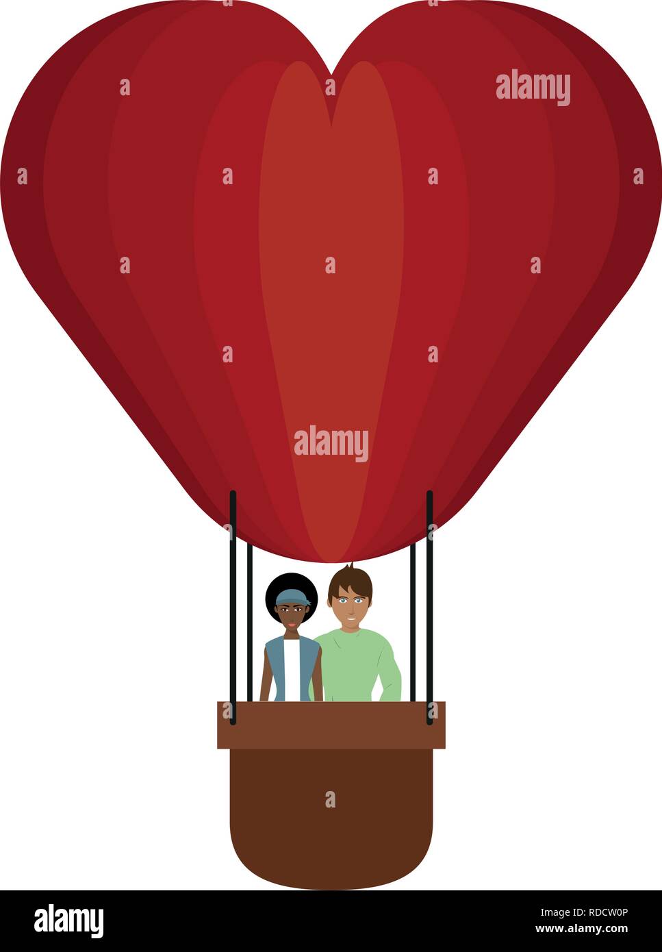 Couple in hot air balloon Stock Vector Image & Art - Alamy