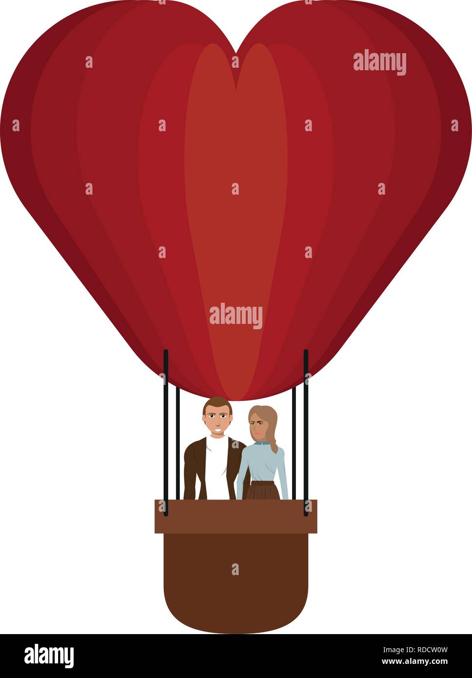 Couple in hot air balloon Stock Vector Image & Art - Alamy