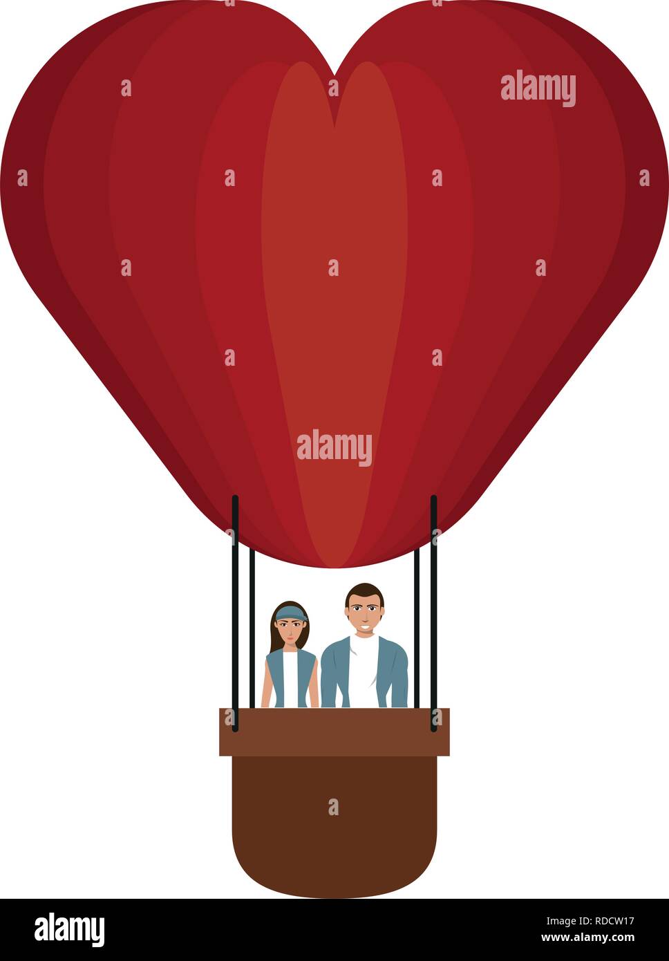 Couple in hot air balloon Stock Vector Image & Art - Alamy