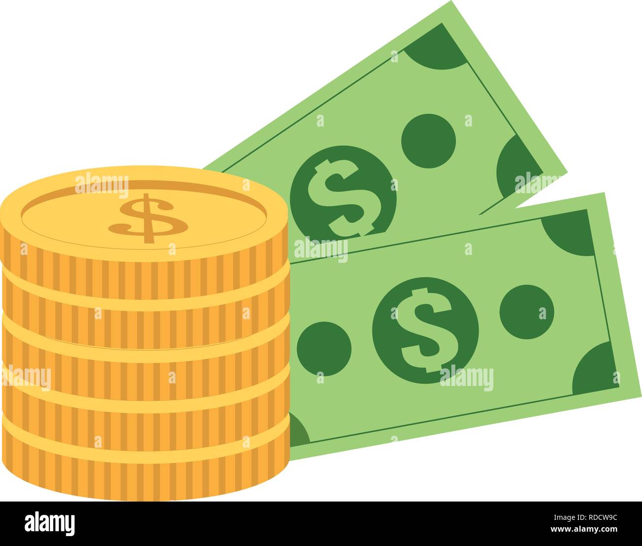 money coins and billets Stock Vector Image & Art - Alamy