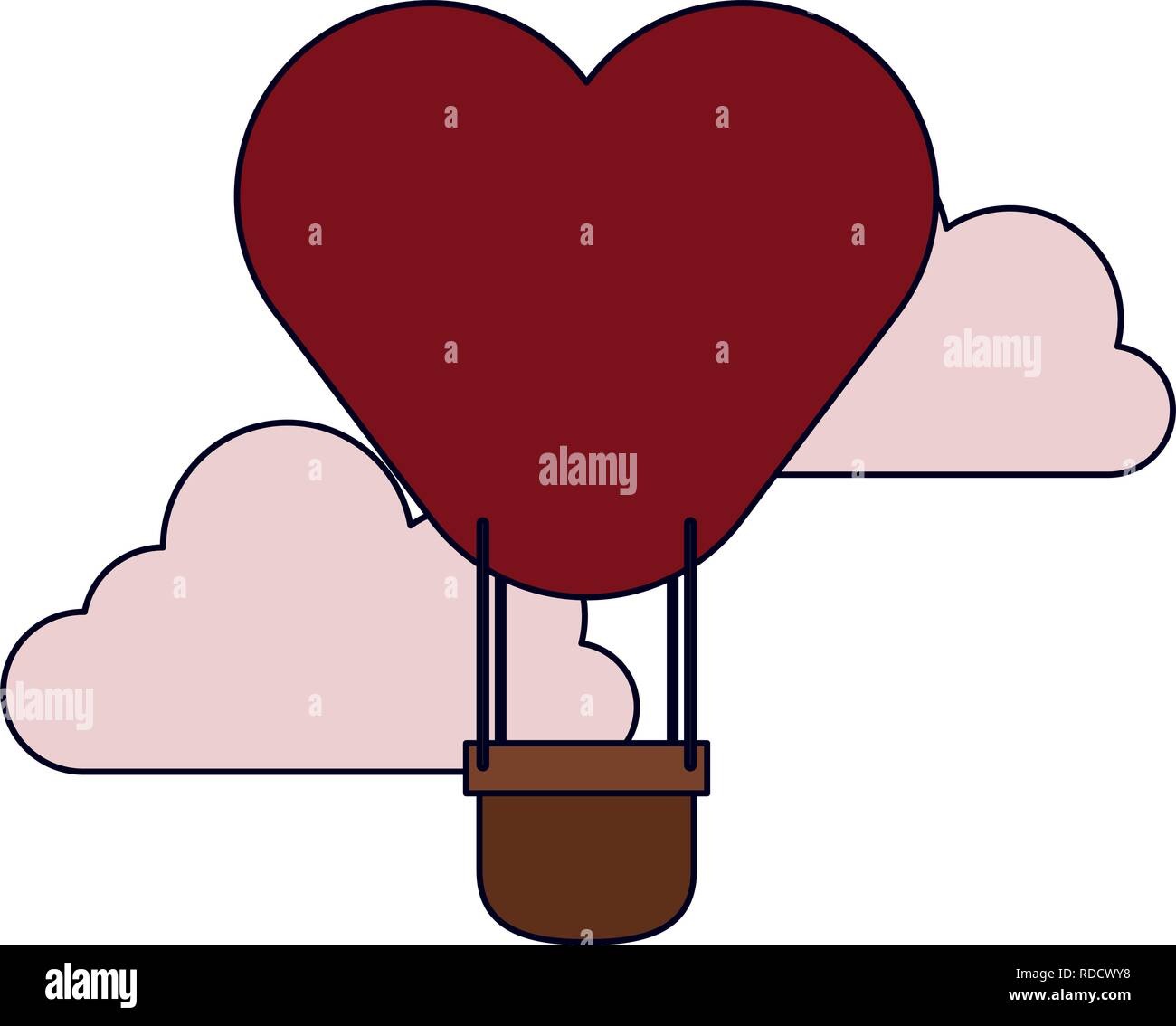 Hot air balloon heart shaped Stock Vector Image & Art - Alamy