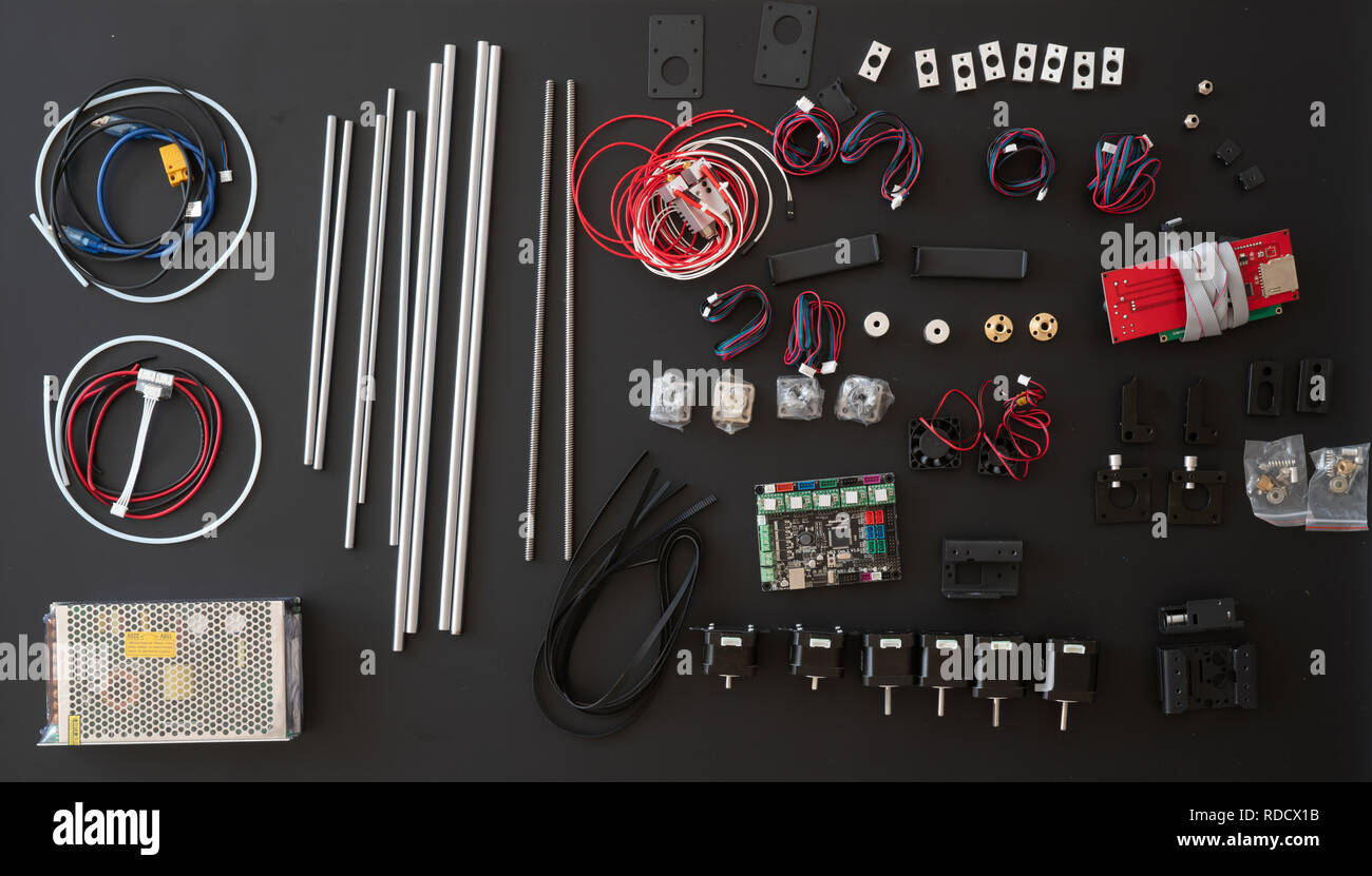 mechanical and electronic parts Stock Photo Alamy