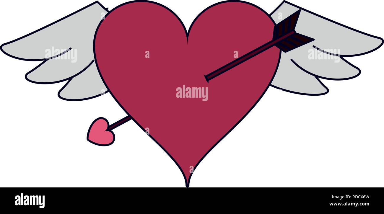 Heart with wings and arrow Stock Vector Image & Art - Alamy