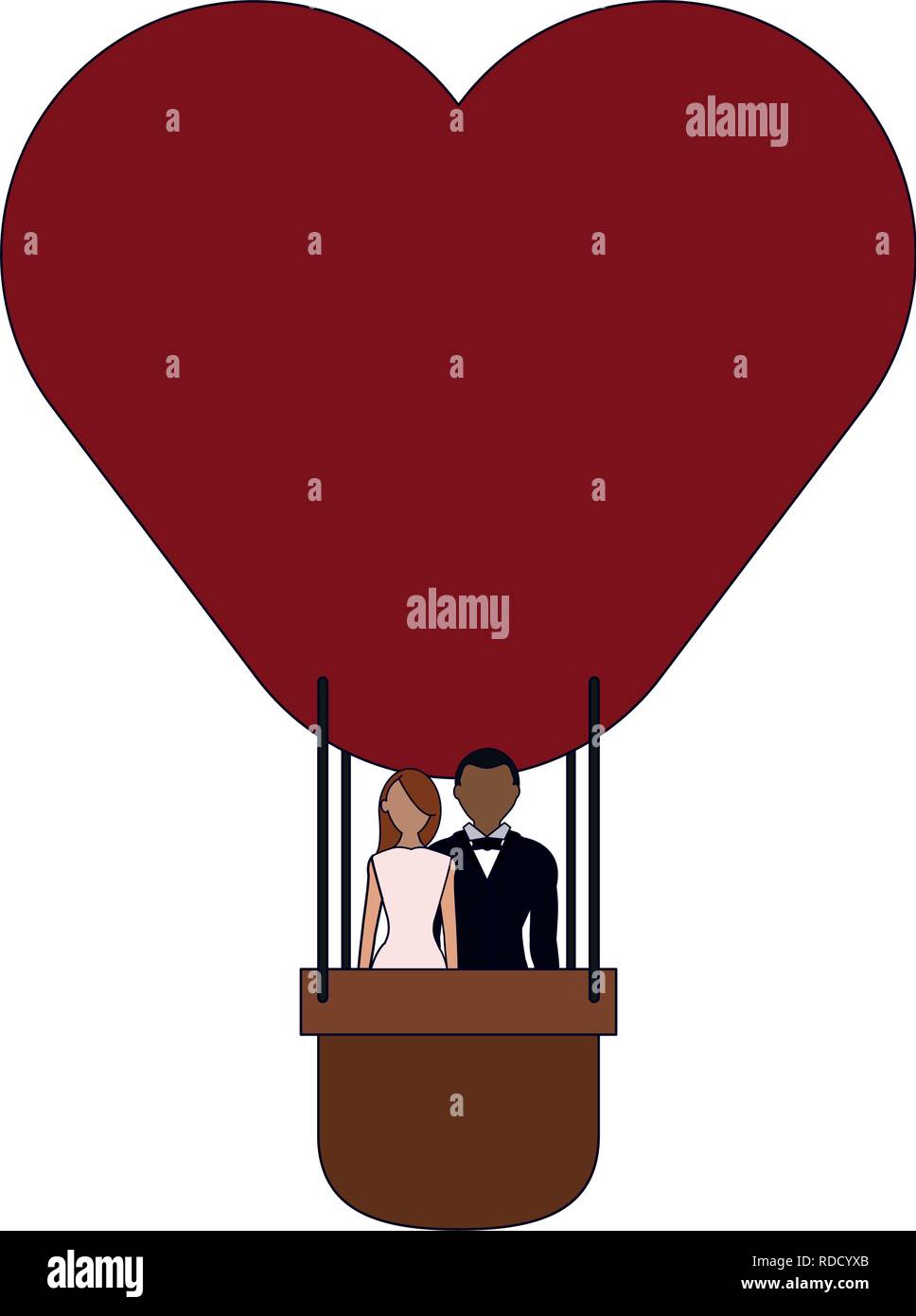Couple in hot air balloon Stock Vector Image & Art - Alamy
