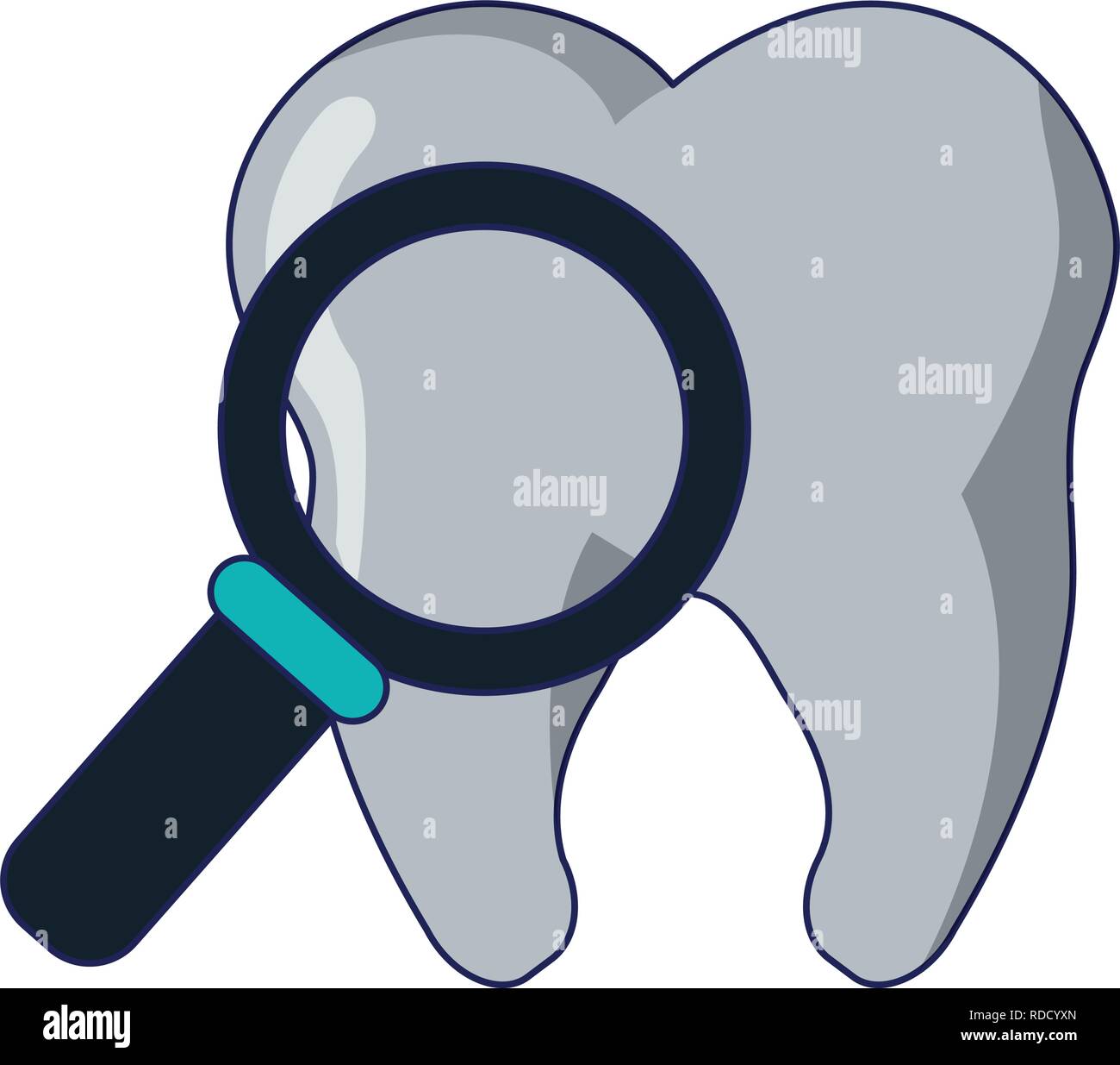 tooth and magnifying glass Stock Vector Image & Art - Alamy