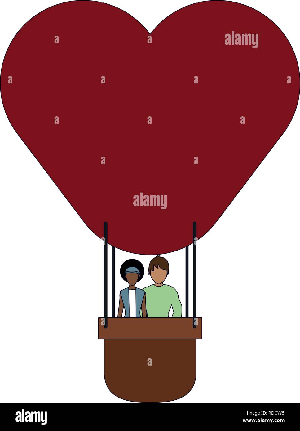 Couple in hot air balloon Stock Vector Image & Art - Alamy