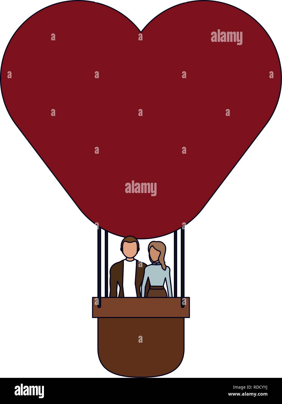 Couple in hot air balloon Stock Vector Image & Art - Alamy