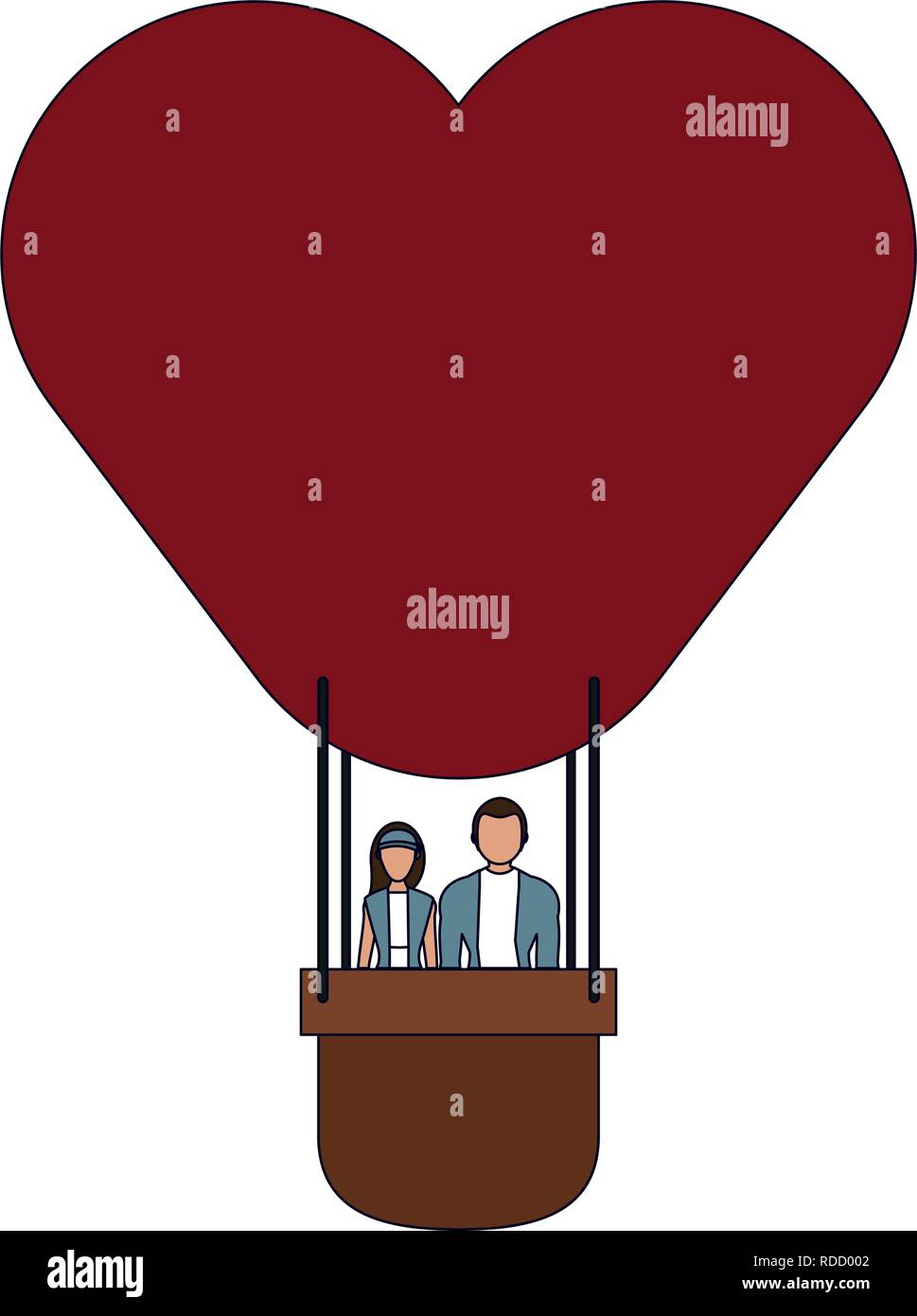 Couple in hot air balloon Stock Vector Image & Art - Alamy