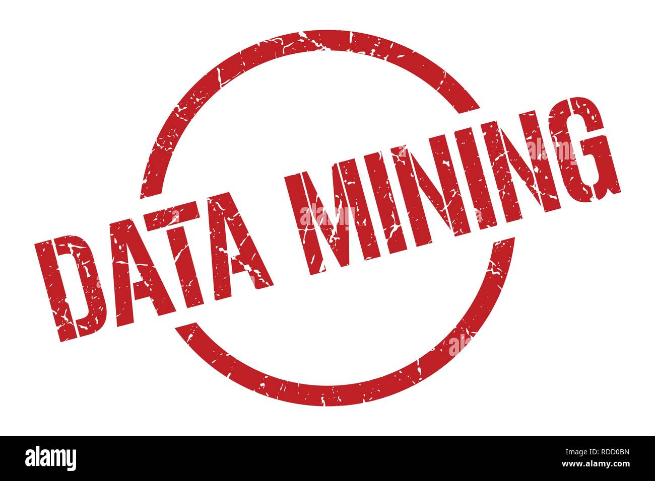 data mining red round stamp Stock Vector