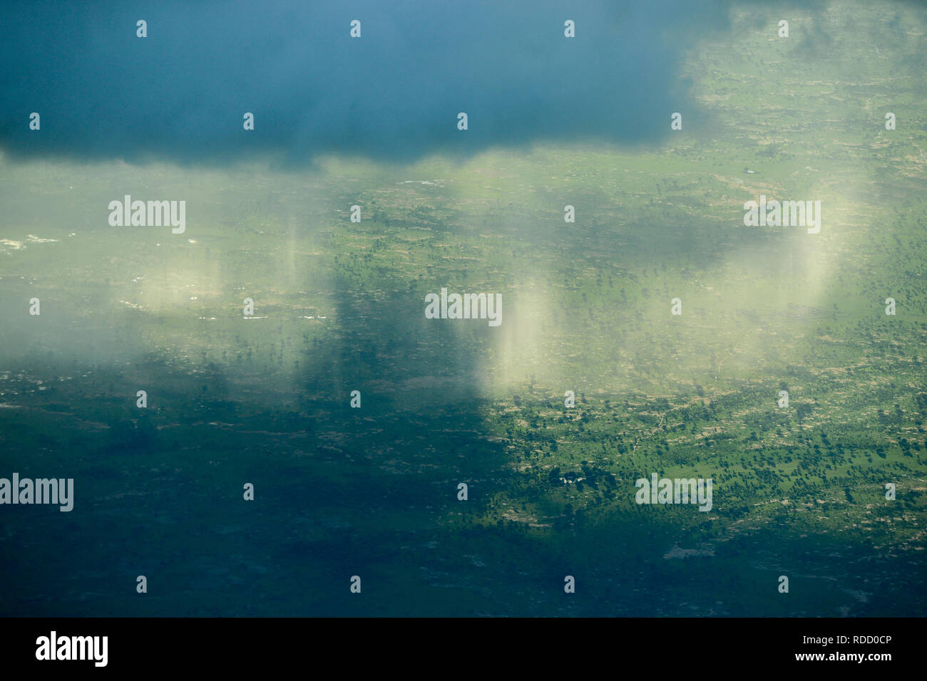 Chad Raining CHAD, aerial view , landscape with raining clouds near N´djamena ...