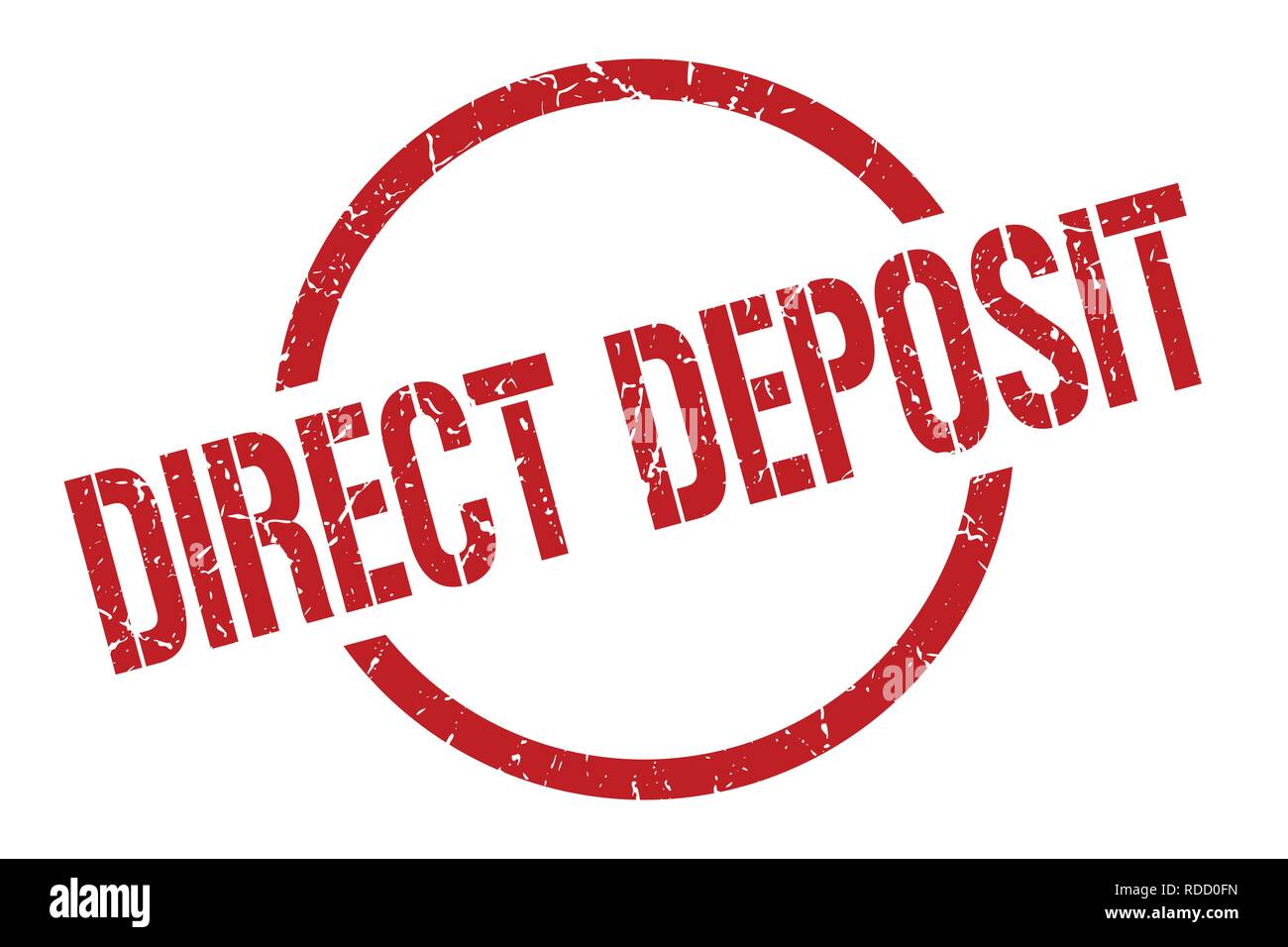 direct deposit red round stamp Stock Vector