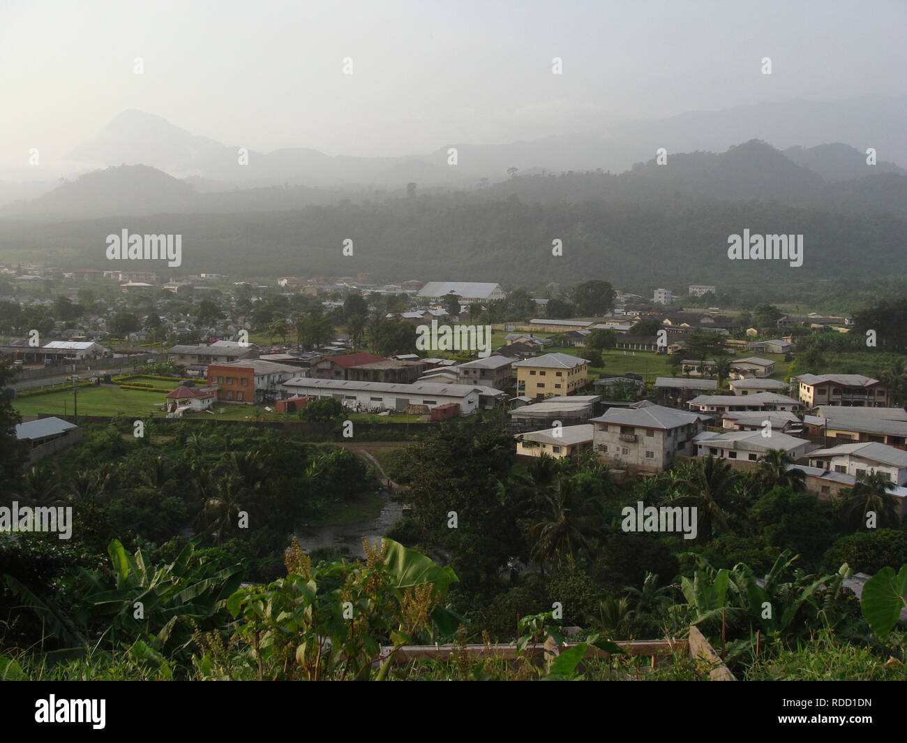 Limbe / Cameroon - November 2009: Overview on the outskirts of the city Limbe, Cameroon. Stock Photo