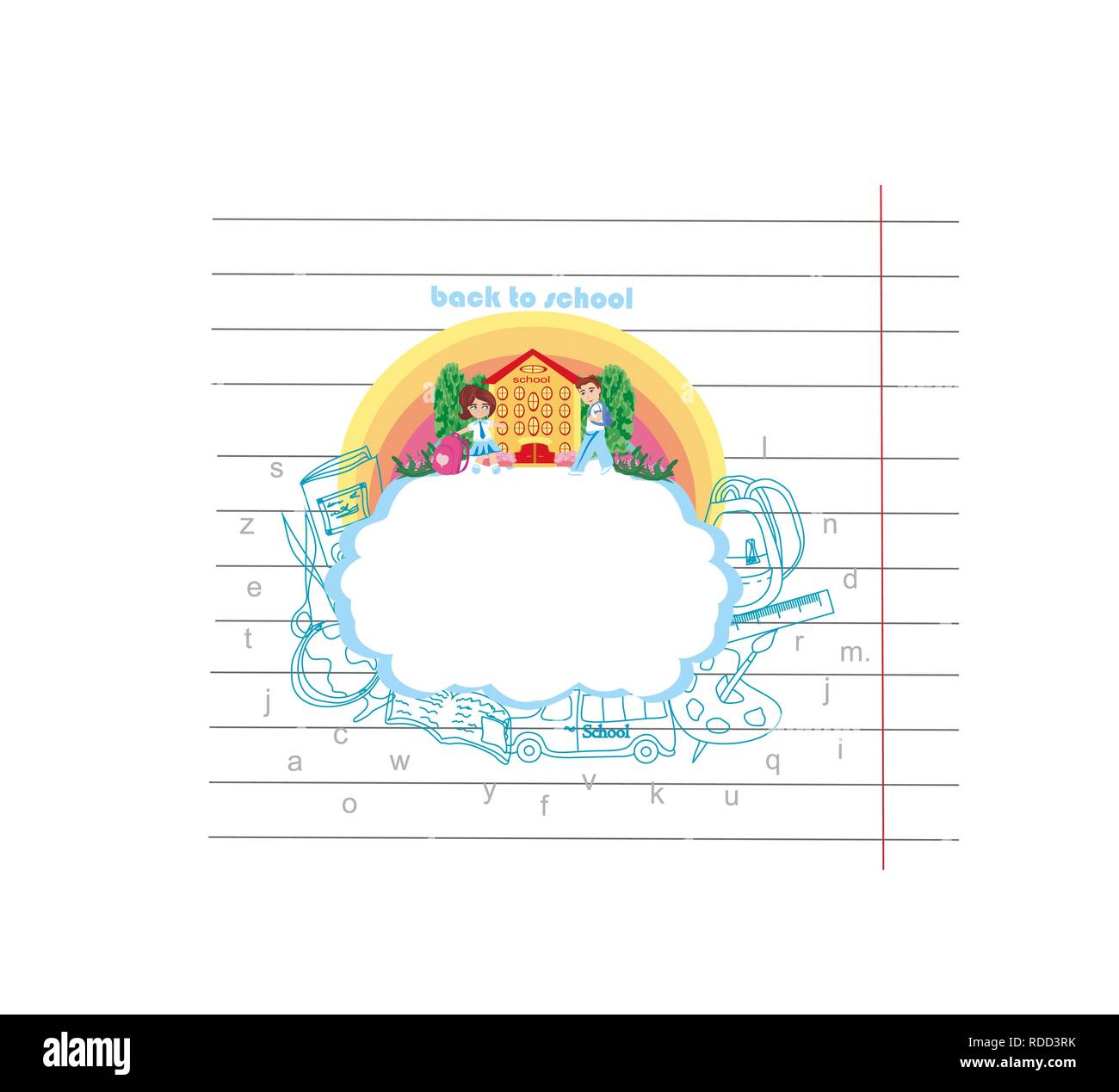 Back to school card Stock Vector