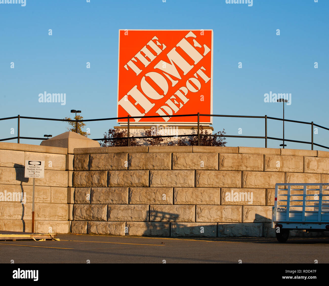 Dartmouth, Canada - September 28, 2014: Home Depot store sign. The Home Depot is a home improvement retailer. It operates retail stores across the Uni Stock Photo