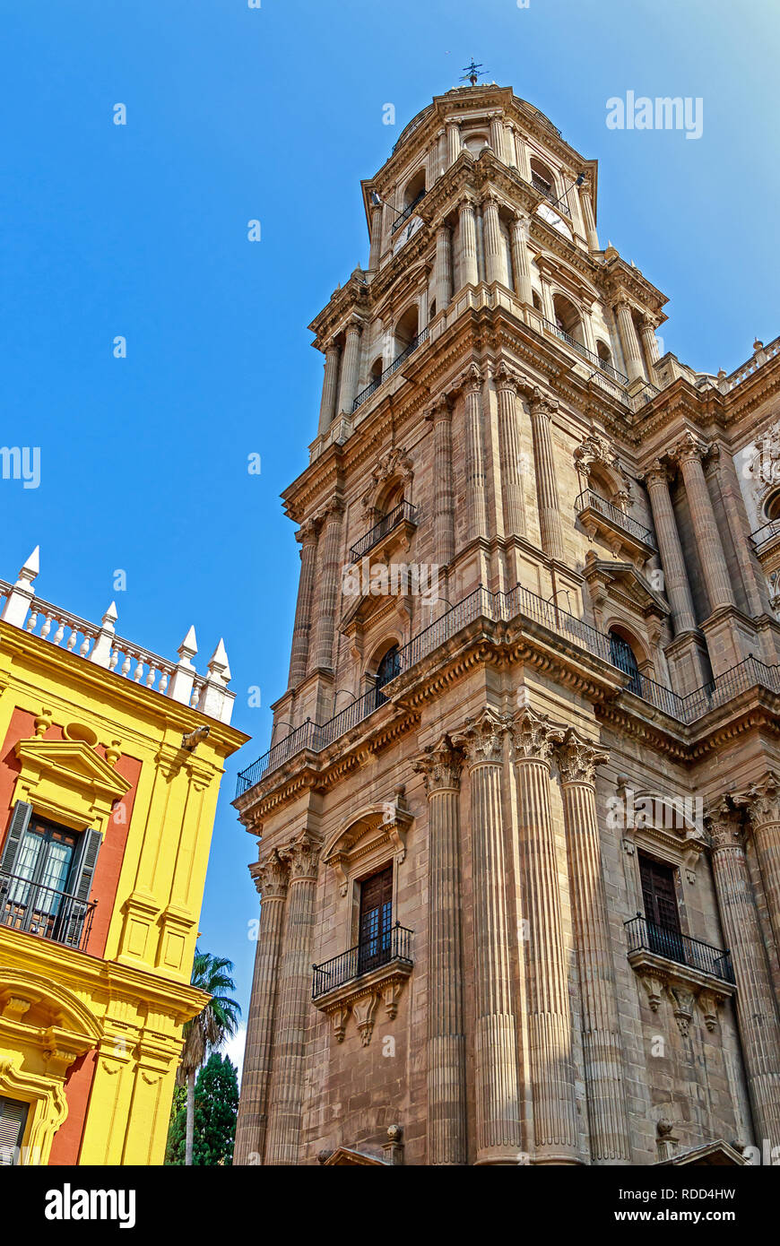 The Palacio Episcopal (Bishop´s Palace) and the Cathedral of Malaga. Costa del Sol, Andalusia, Spain Stock Photo