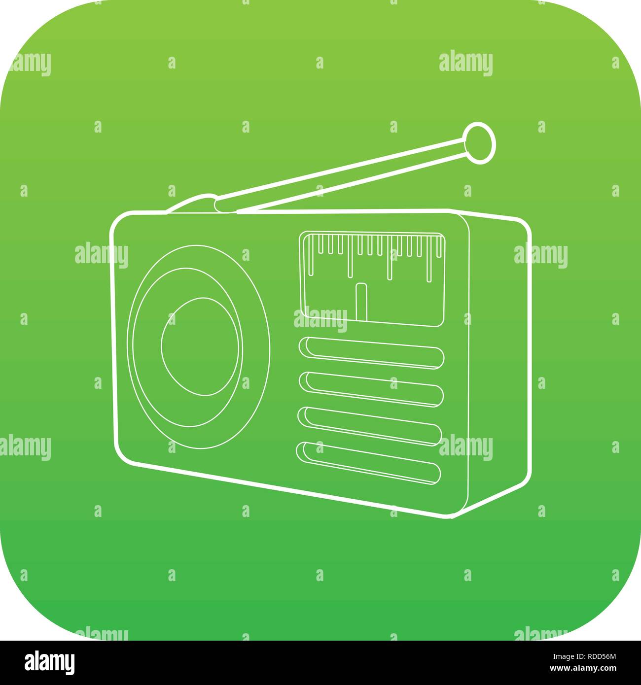 Retro radio receiver icon green vector Stock Vector Image & Art Alamy