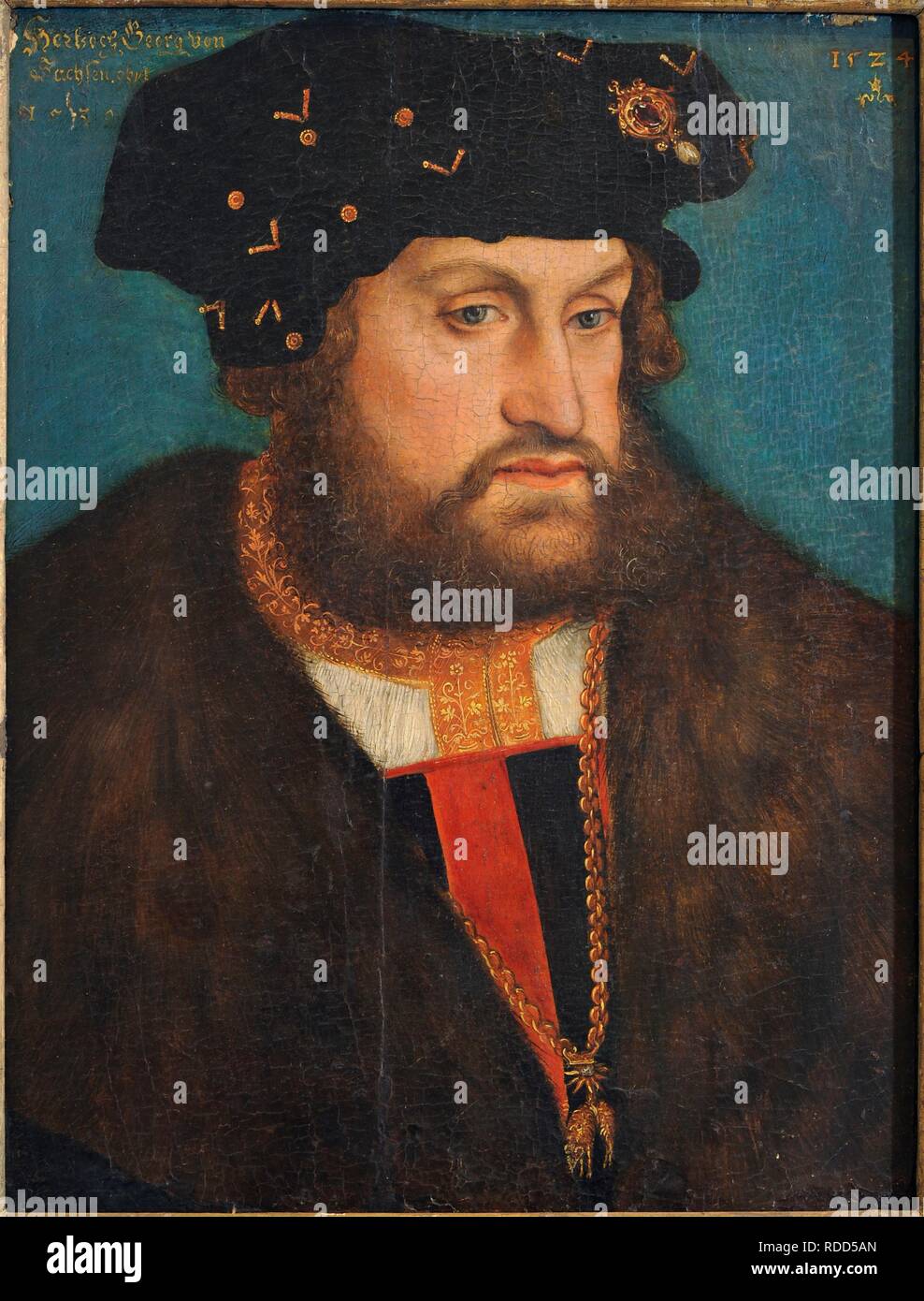 George the Bearded (1471-1539), Duke of Saxony. Museum: Veste Coburg. Author: Cranach, Lucas, the Elder. Stock Photo