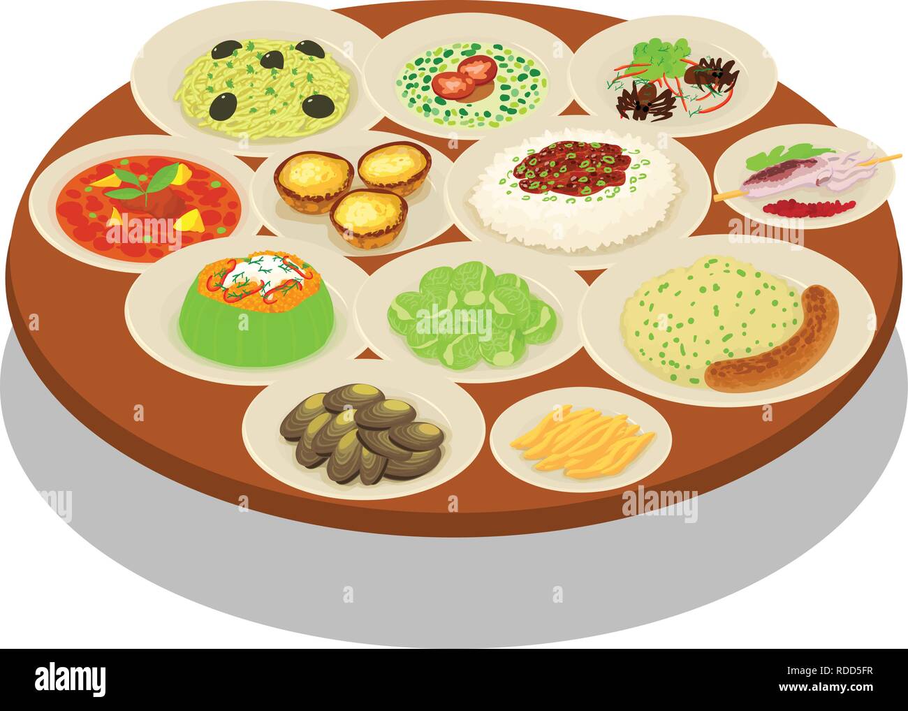 Smorgasbord concept banner, isometric style Stock Vector