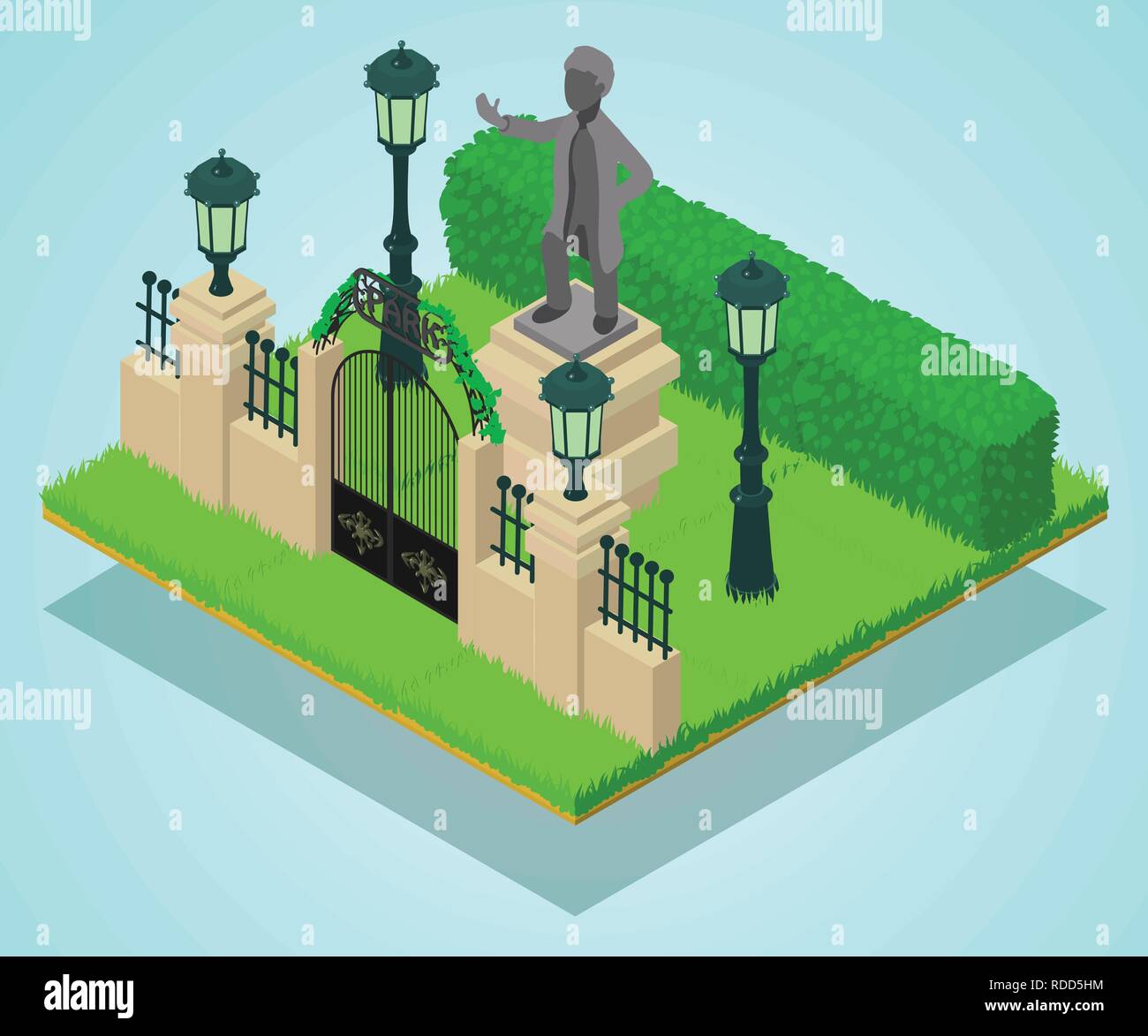 Memorial concept banner, isometric style Stock Vector