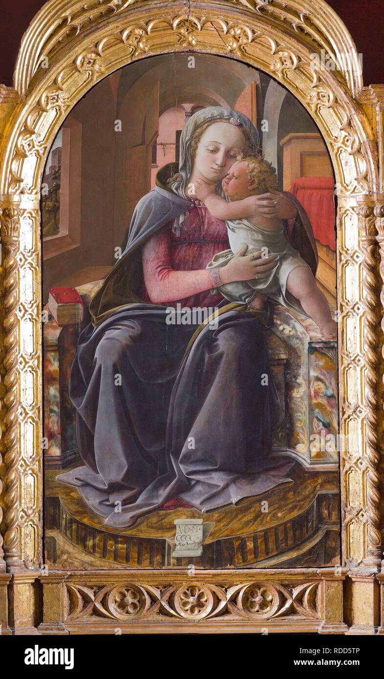 Madonna of Tarquinia. Museum: Galleria Nazionale d'Arte Antica, Rome. Author: LIPPI, FRA FILIPPO. Stock Photo