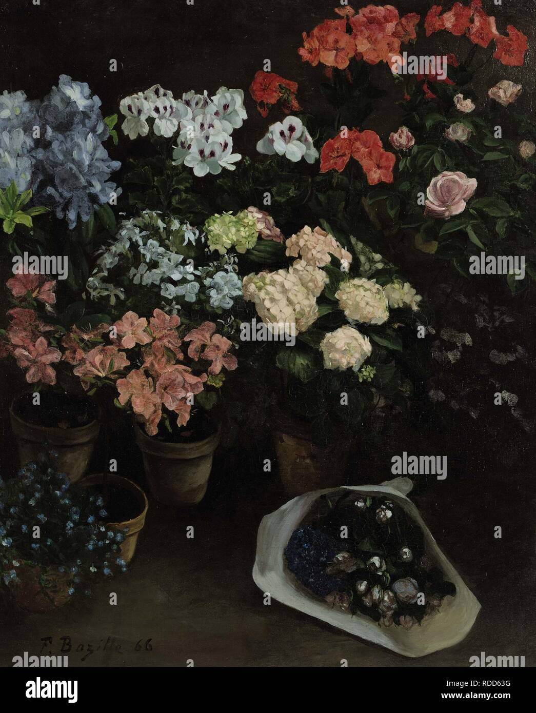 Flowers. Museum: PRIVATE COLLECTION. Author: BAZILLE, FREDERIC. Stock Photo
