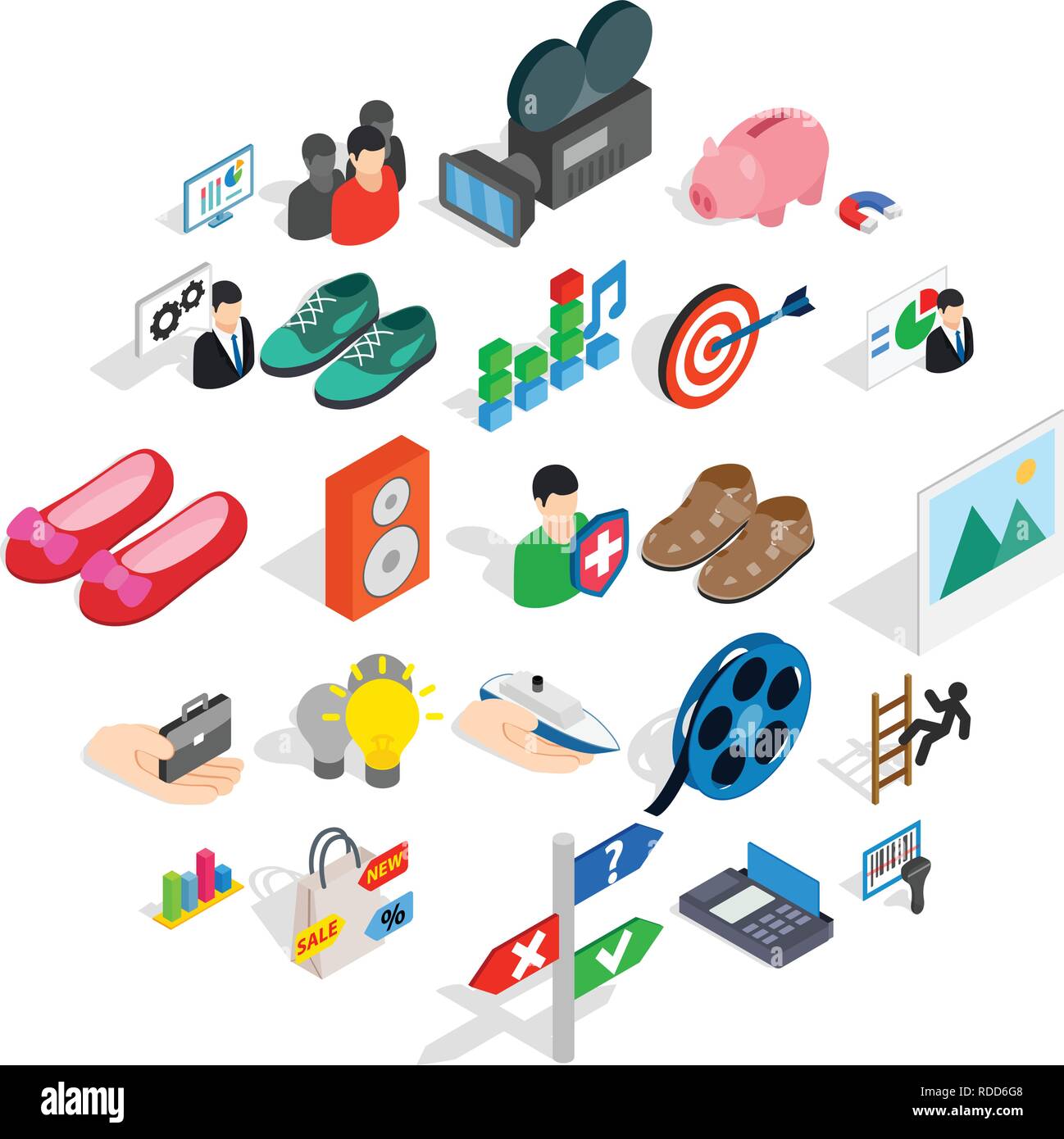 Clever advertising icons set, isometric style Stock Vector Image & Art ...
