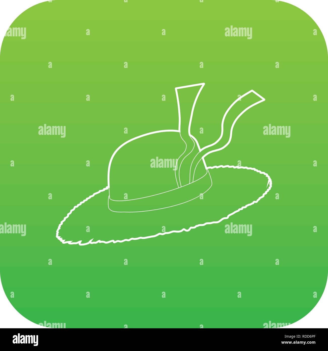 Straw hat icon green vector Stock Vector Image & Art Alamy