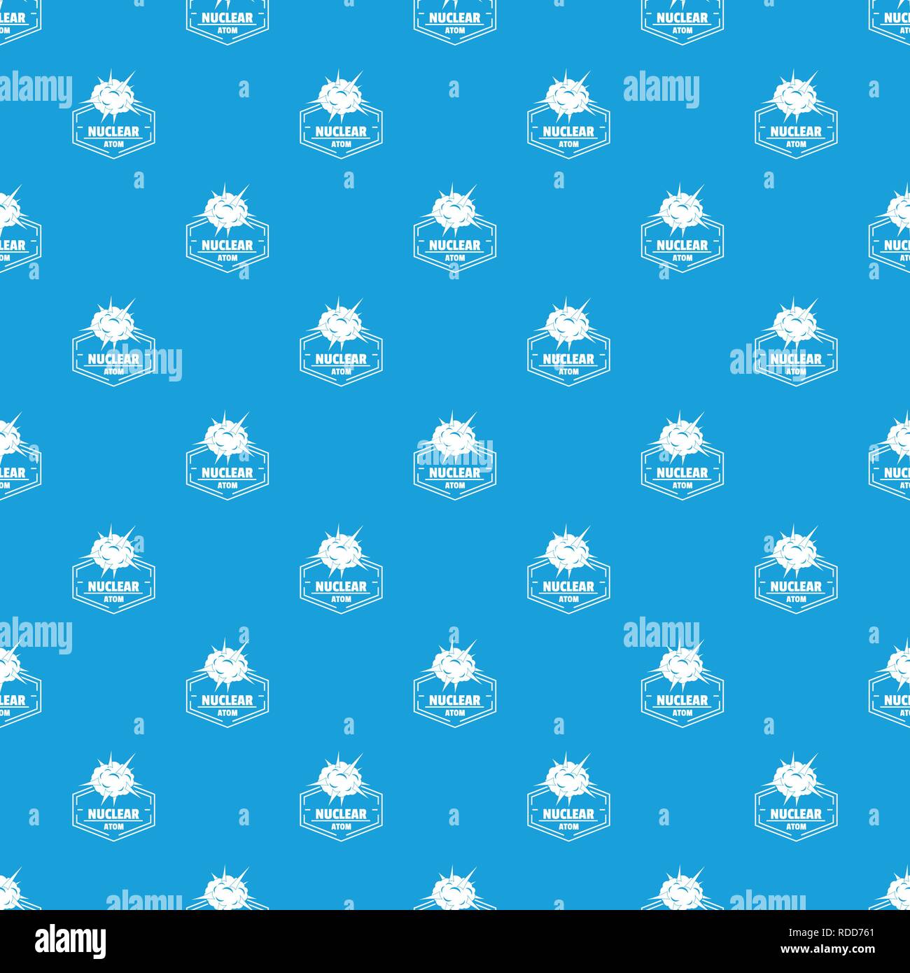 Nuclear explosion pattern vector seamless blue Stock Vector