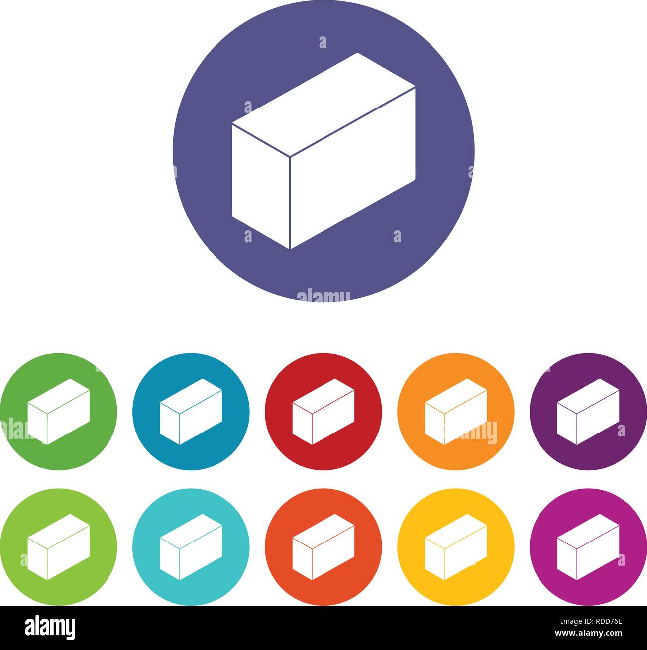 Cement block icons set vector color Stock Vector