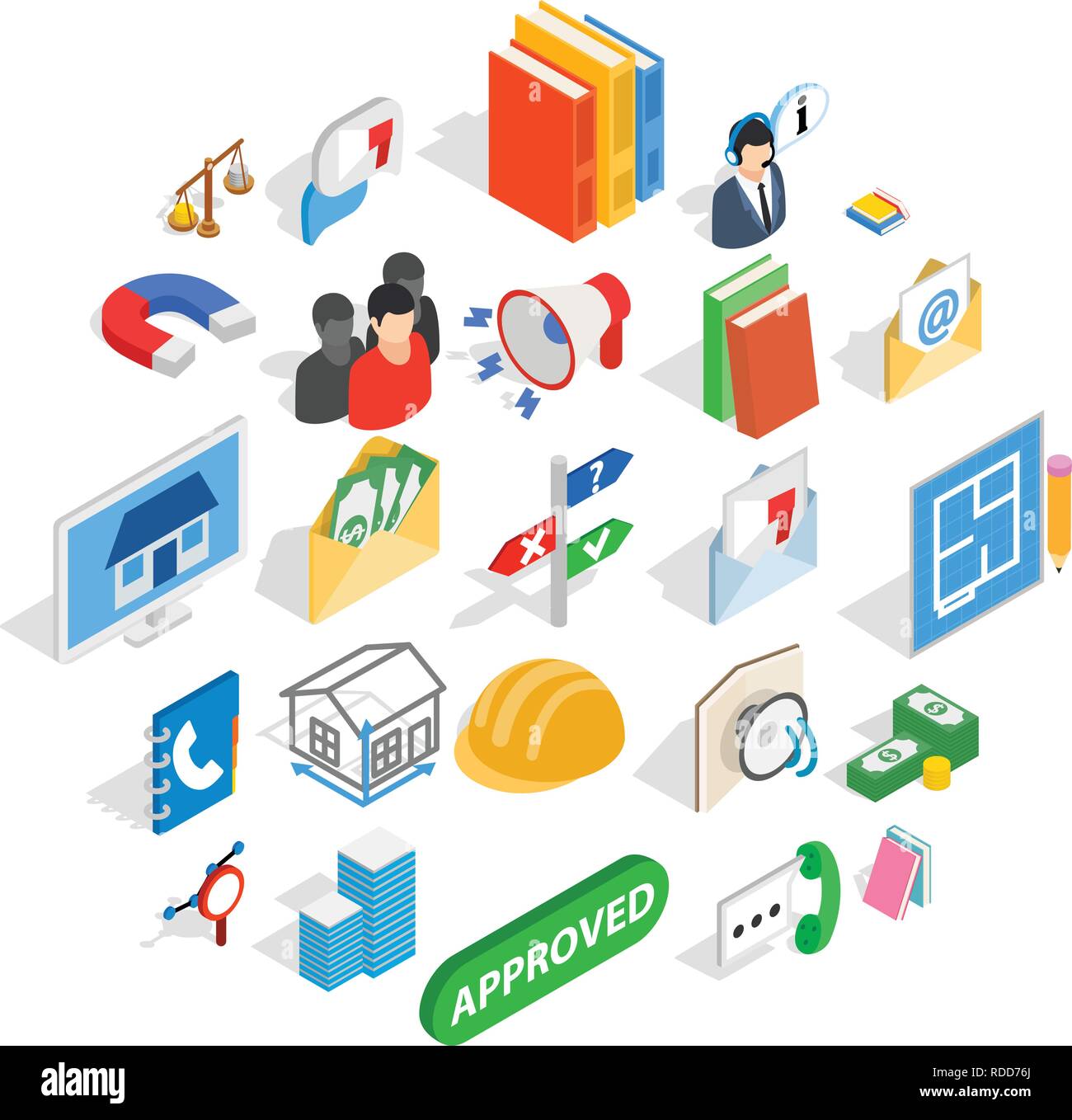 Brigade icons set, isometric style Stock Vector