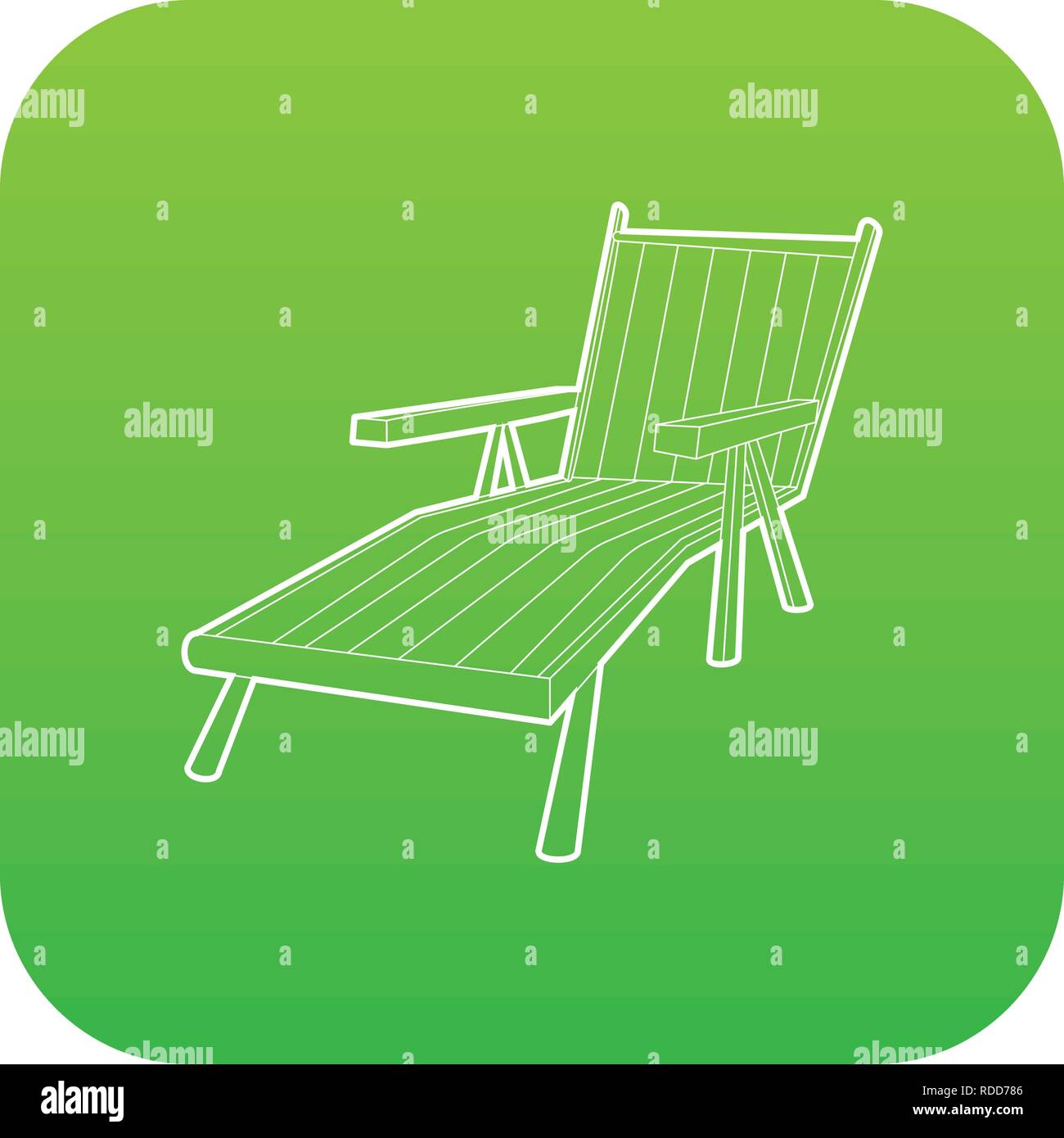 Beach chaise lounge icon green vector Stock Vector Image & Art - Alamy