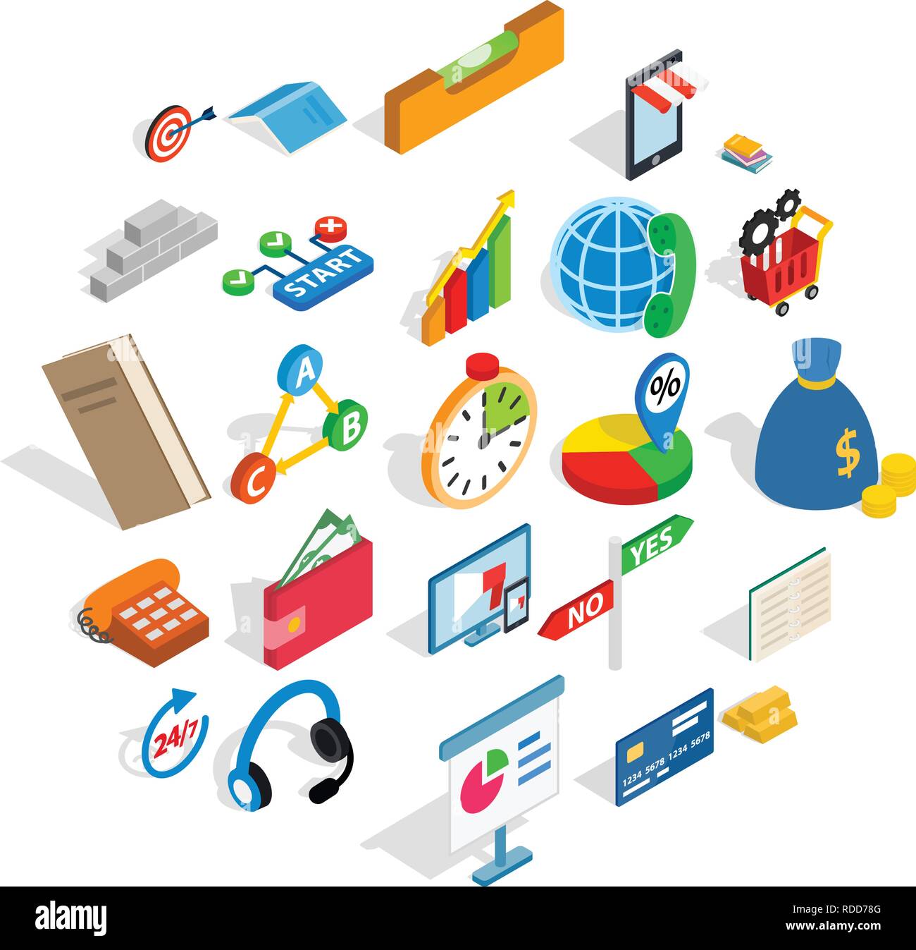 Group icons set, isometric style Stock Vector