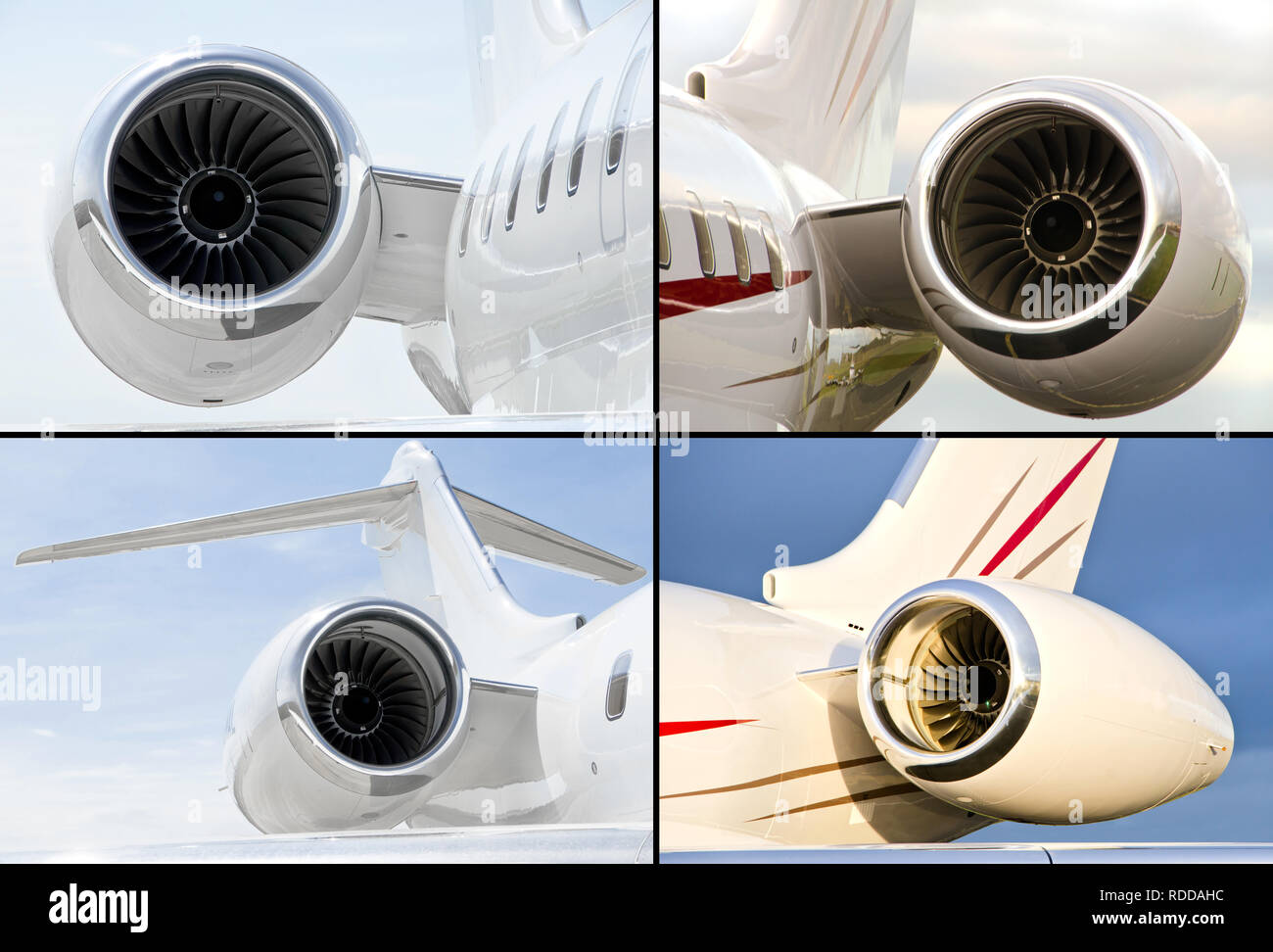 Collection of four jet engines on luxury private jet aircraft Stock Photo -  Alamy