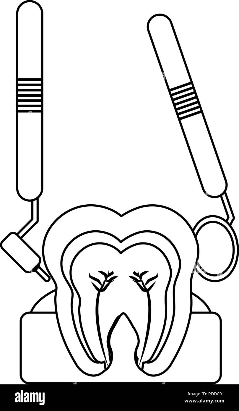 Medical Dental treatment black and white Stock Vector Image & Art - Alamy