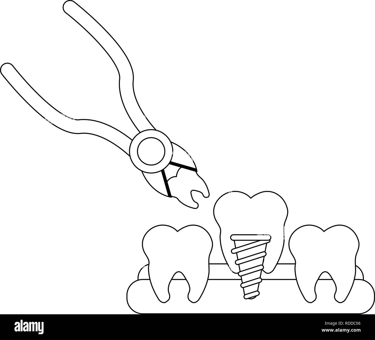 Medical Dental treatment black and white Stock Vector Image & Art - Alamy