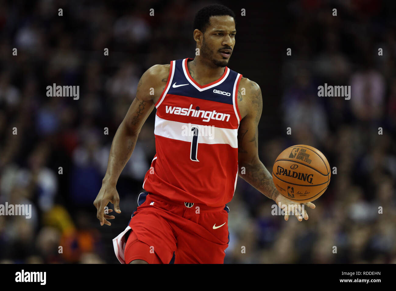 London, UK. 17th January 2019, The O2 Arena, London, England; NBA London Game, Washington Wizards versus New York Knicks; Trevor Ariza of the Washington Wizards Credit: Action Plus Sports Images/Alamy Live News Stock Photo