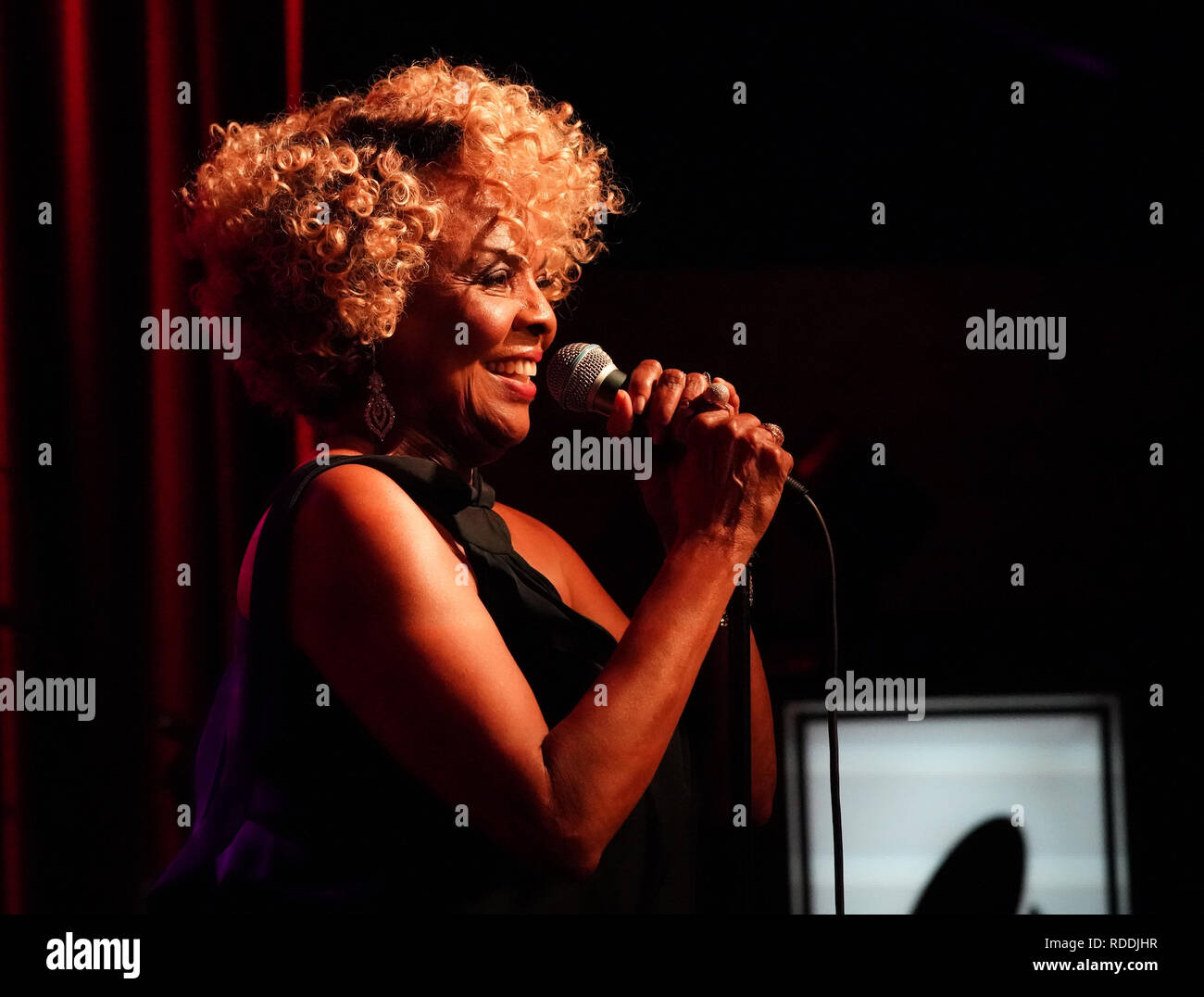 Los Angeles, CA, USA. 17th Jan, 2019. Musician Actor - THELMA HOUSTON, honored at The Grammy Museum, Los Angeles, CA, USA, January 17, 2019. Ms. Houston is an American singer and actress. She scored a number-one hit in 1977 with her recording of ''Don't Leave Me This Way'', which won the Grammy for Best Female R&B Vocal Performance. 25 years ago to the day, Ms. Houston lost her Grammy Award in the devastating Northridge earthquake. Scott Goldman, artistic director for the Grammy Muesum, presented Ms. Houston with a replacement grammy award. Ms. Houston performed some of her biggest hi Stock Photo