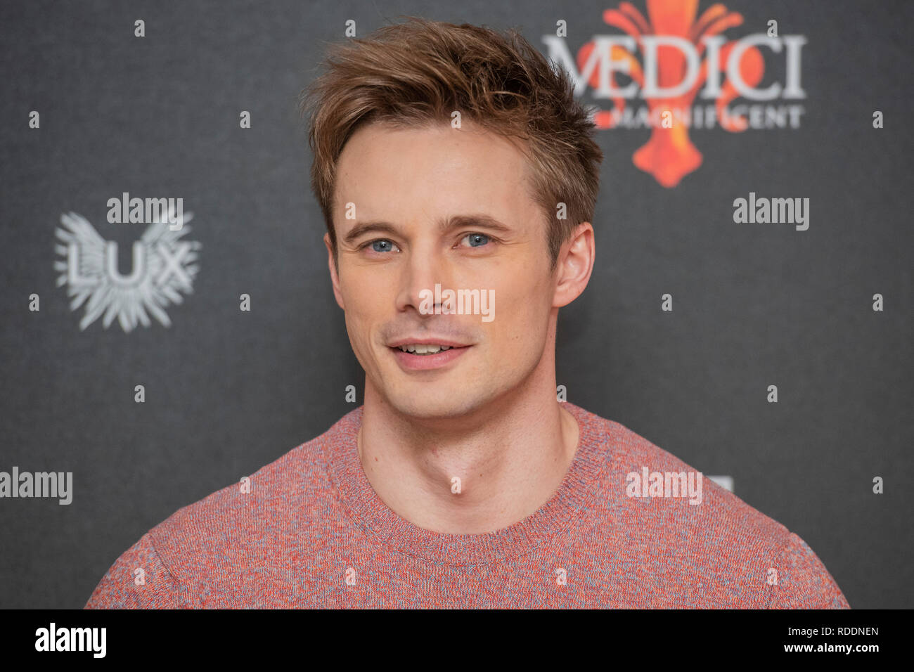 Soho, London, UK. 18th Jan 2019. •	Bradley James - Medici: The Magnificent screening, a new series on Netflix produced by Lux - in the Soho Hotel. Credit: Guy Bell/Alamy Live News Stock Photo