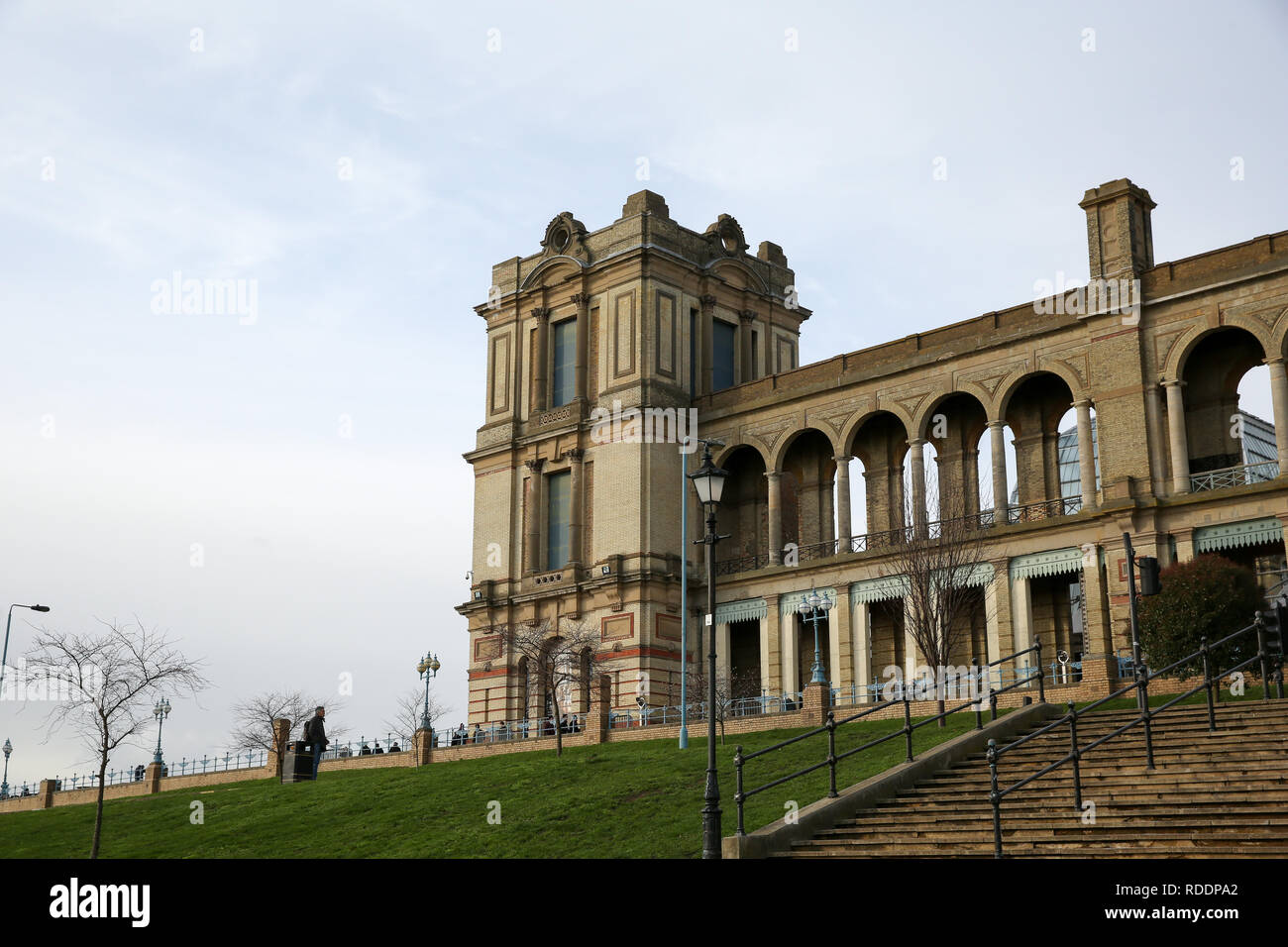 January 18, 2019 - London, United Kingdom - A General view of Alexandra Palace in north London. .Alexandra Palace is a Grade II listed entertainment and sports venue in London and its located between Muswell Hill and Wood Green, It was built on the site of Tottenham Wood and the later Tottenham Wood Farm. Alexandra Palace was opened in 1873, has survived two fires, hosted the first ever television broadcast and has seen millions of people experience extraordinary events for over the last 140 years. (Credit Image: © Dinendra Haria/SOPA Images via ZUMA Wire) Stock Photo