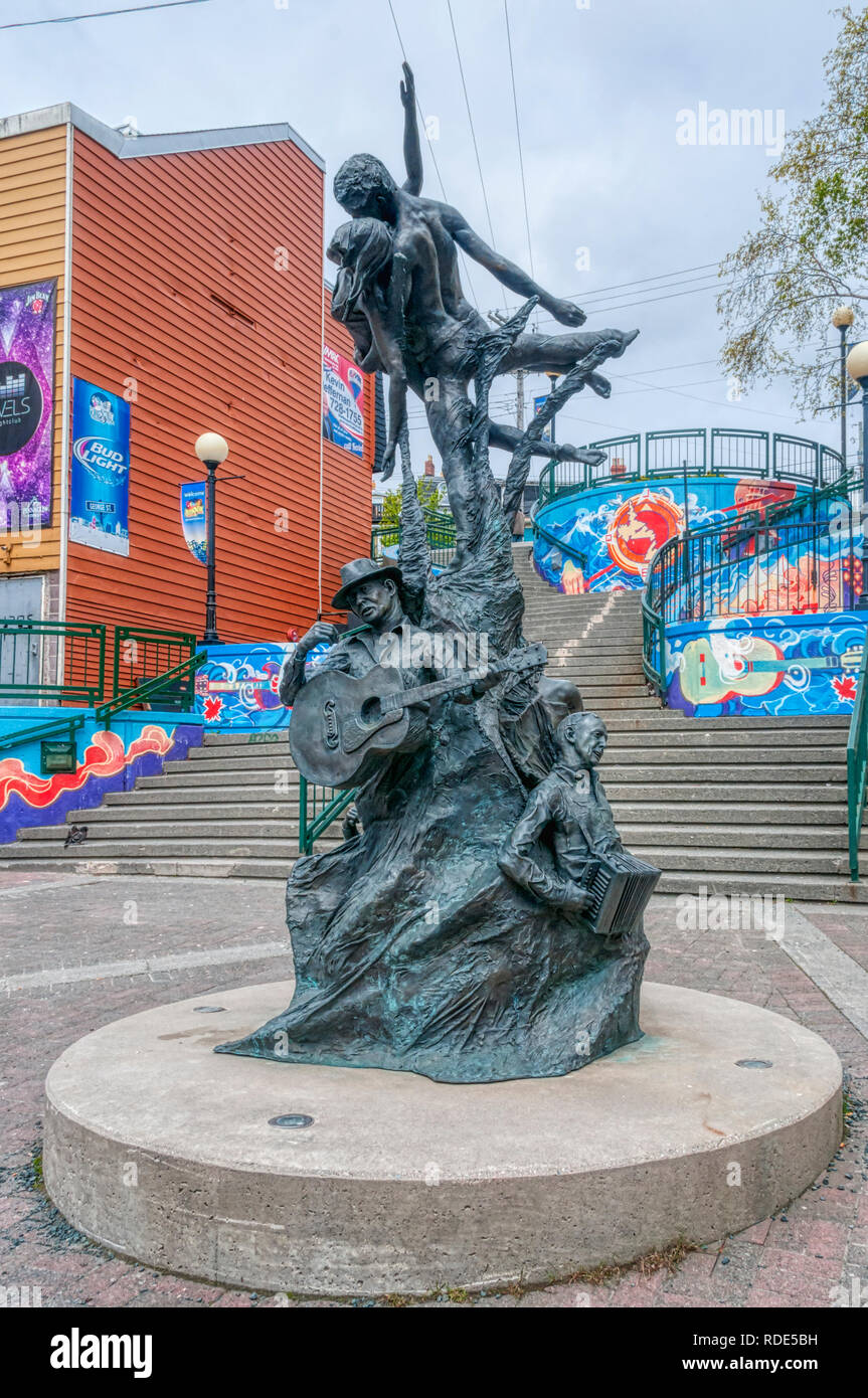 A Time by Morgan MacDonald in St John's, Newfoundland celebrates the contribution of the arts to the city & naming as a  Cultural Capital of Canada. Stock Photo