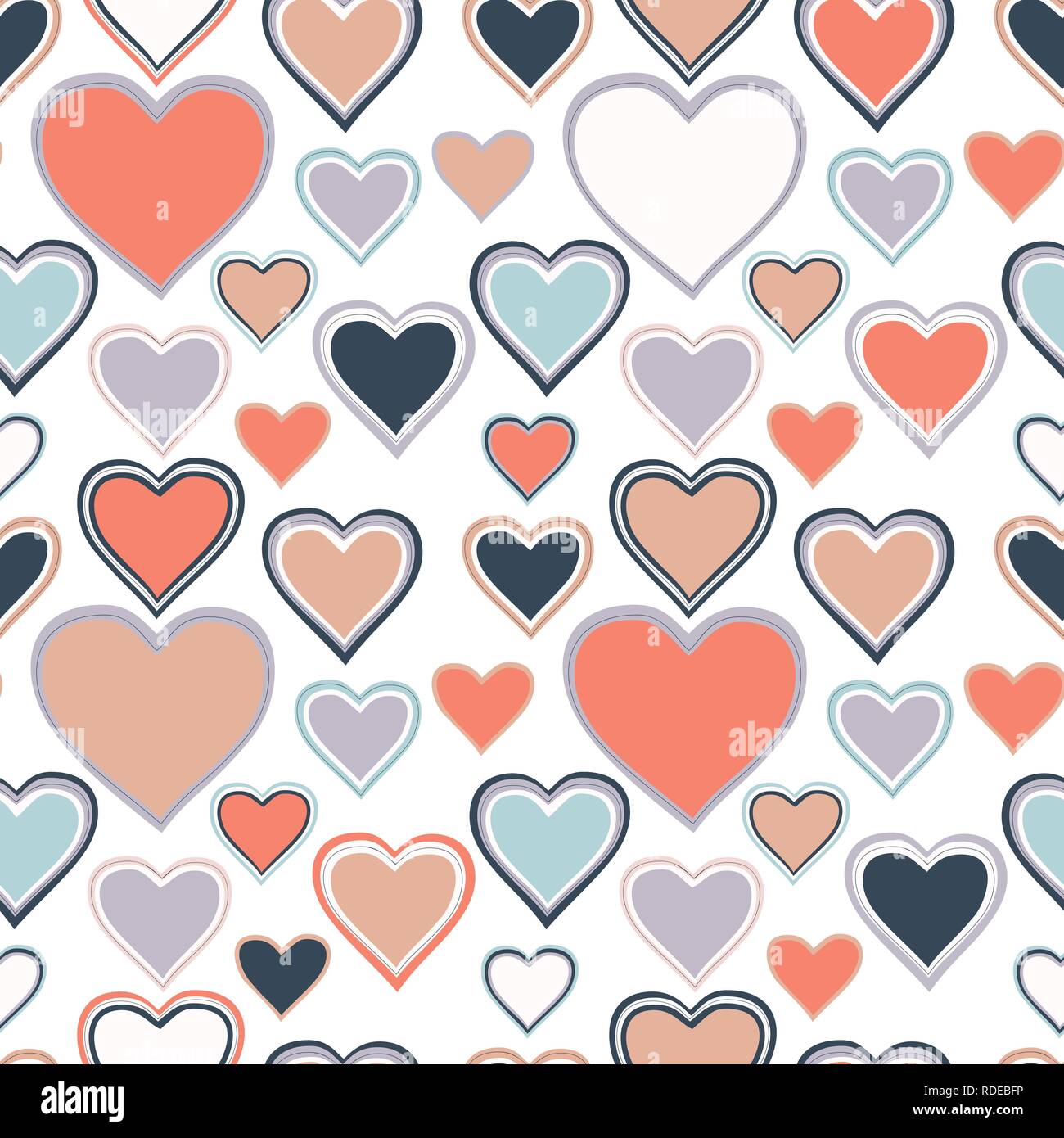Fun hearts seamless pattern Stock Vector