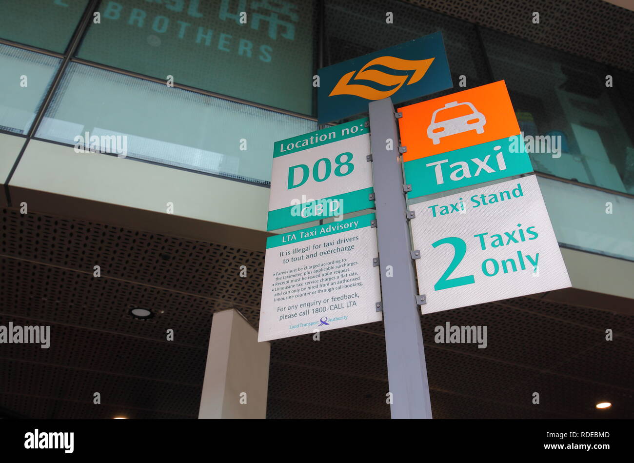 Taxi stand sign in Singapore Stock Photo Alamy